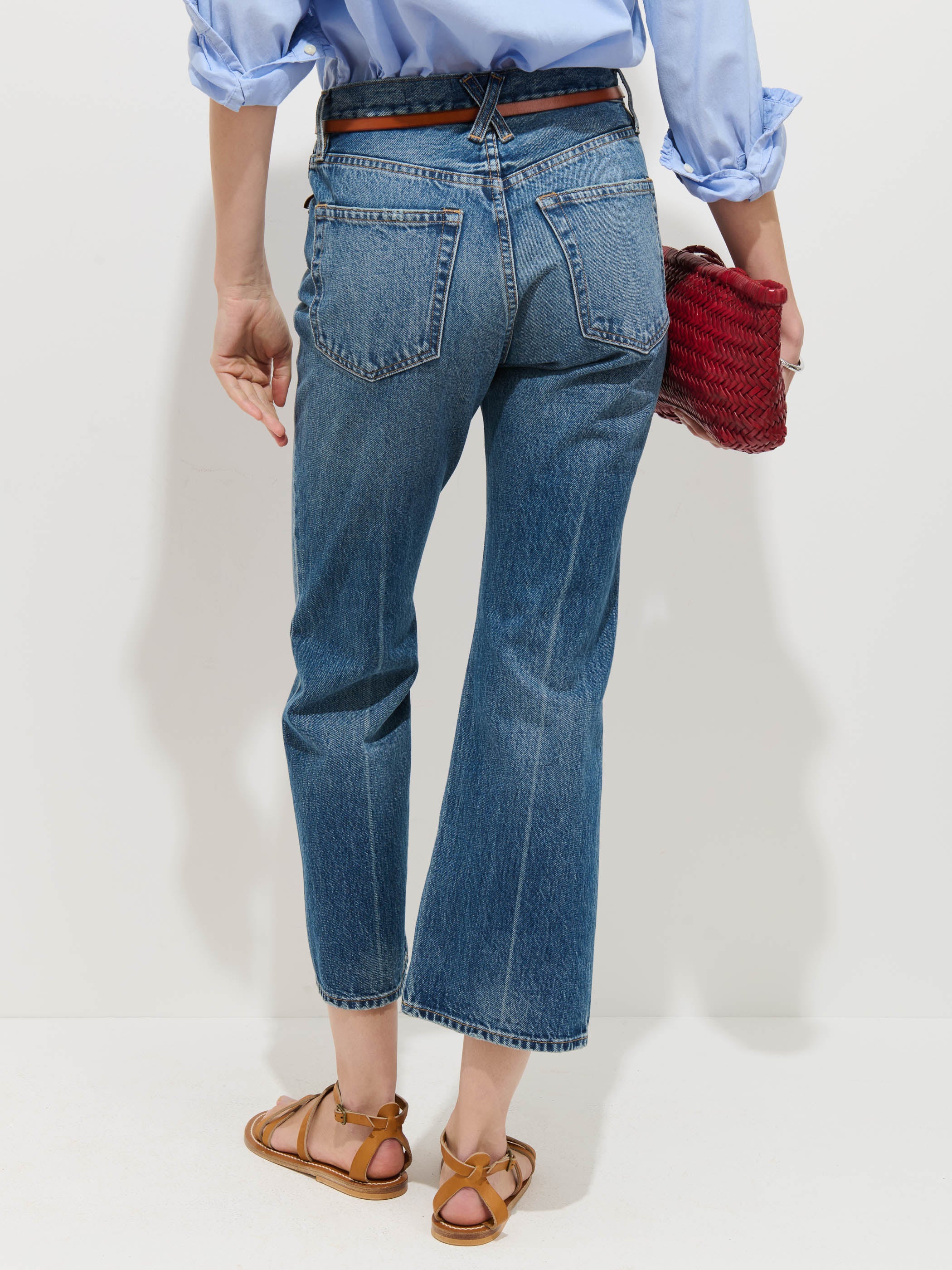Bessette Mid Rise Boot Cut Cropped Jean - Image 4