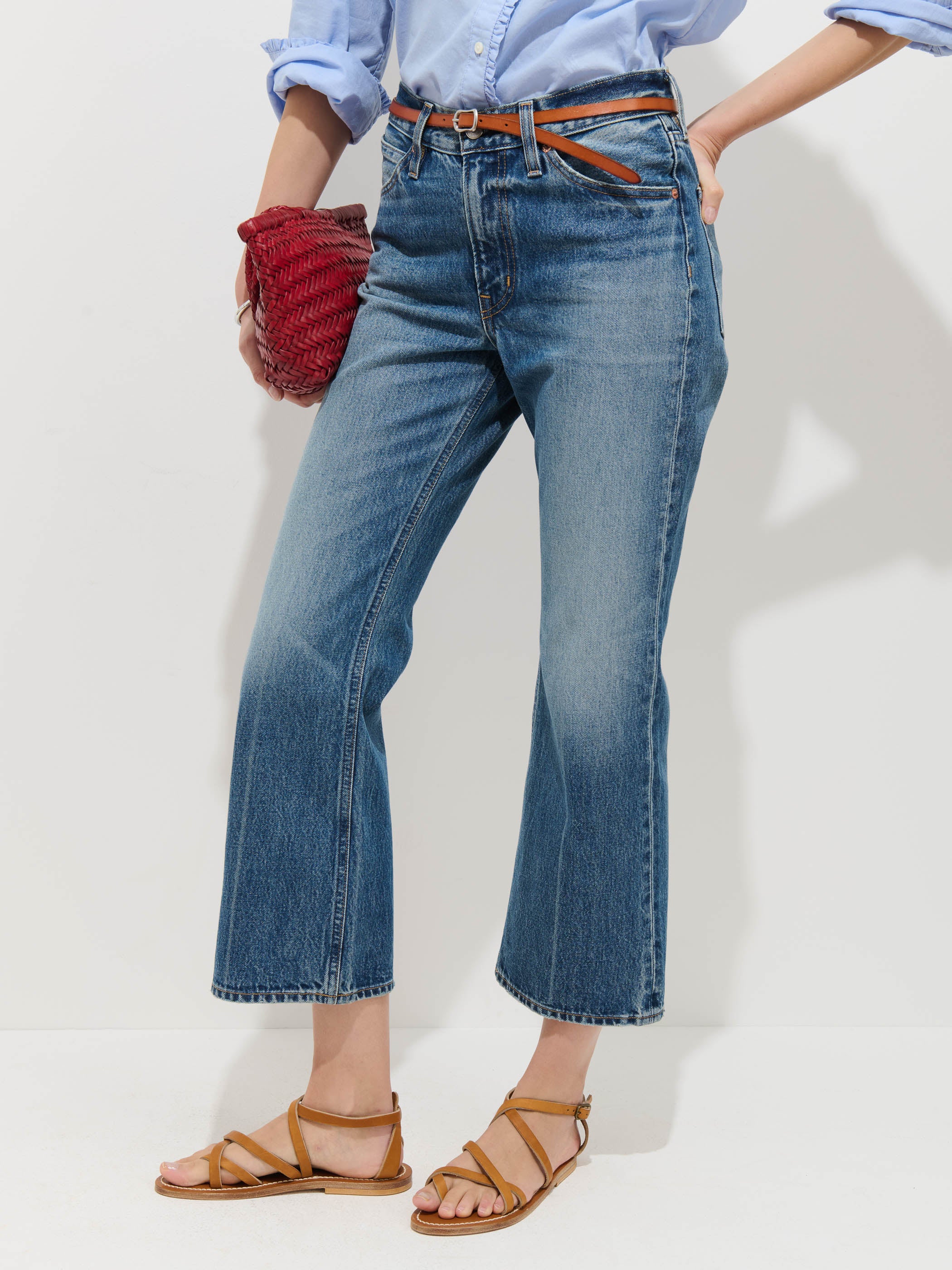 Bessette Mid Rise Boot Cut Cropped Jean - Image 5