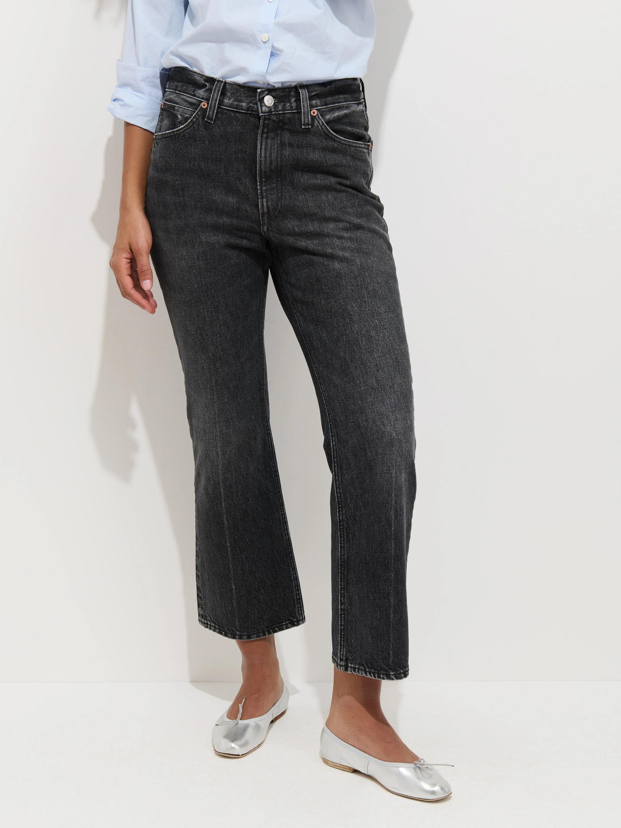 Bessette Mid Rise Boot Cut Cropped Jean - Image 2