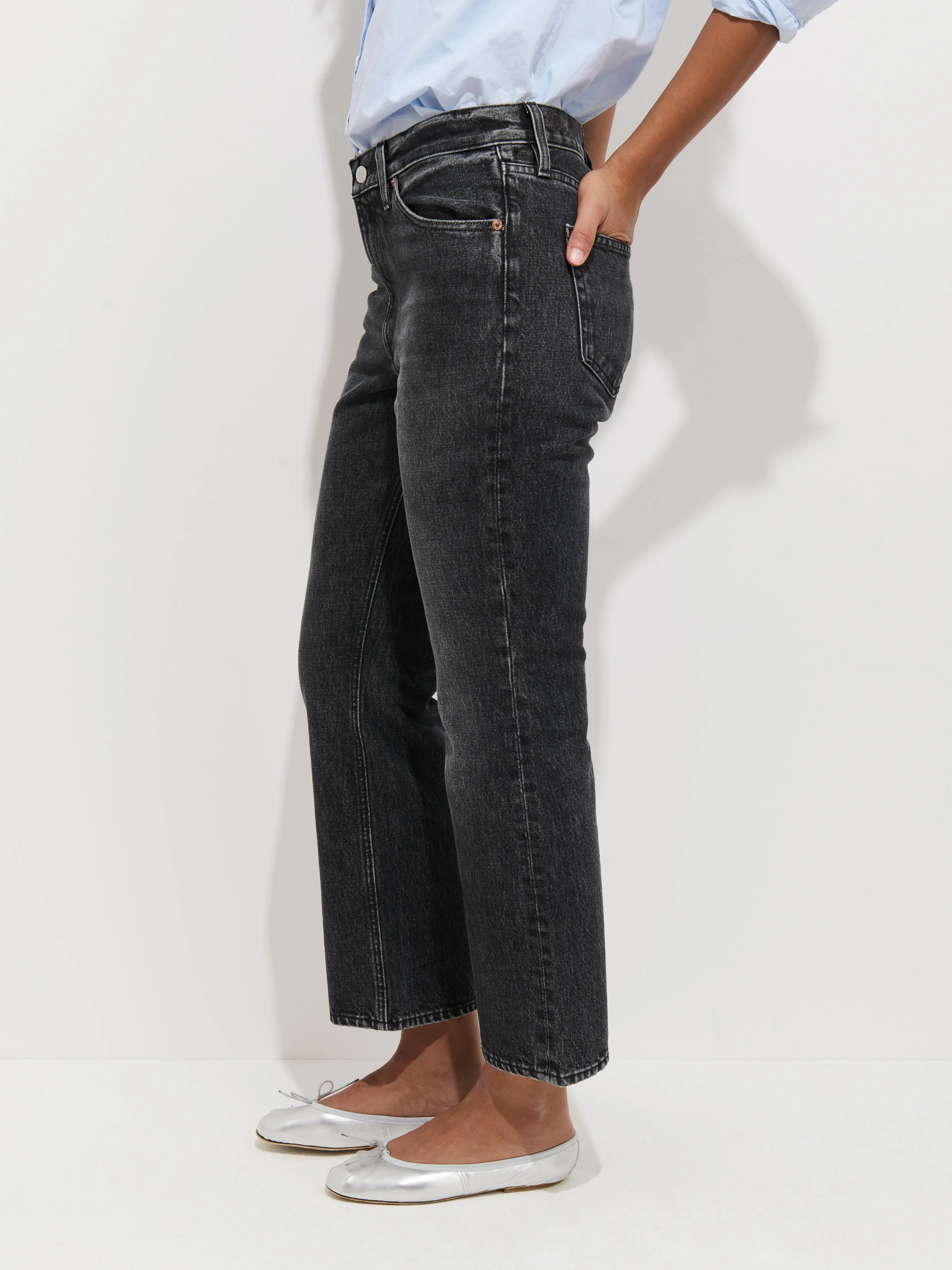 Bessette Mid Rise Boot Cut Cropped Jean - Image 3