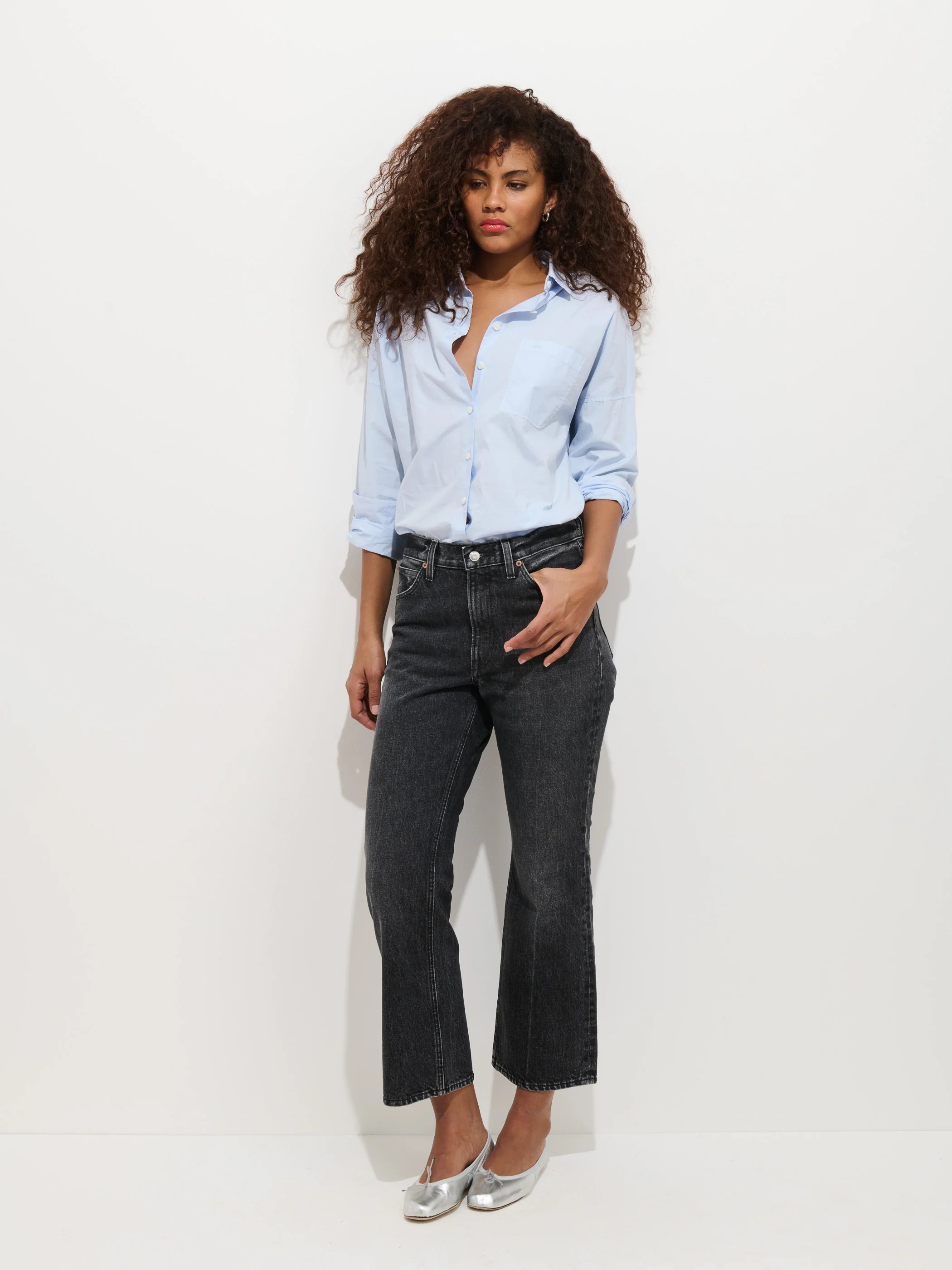 Bessette Mid Rise Boot Cut Cropped Jean - Image 5