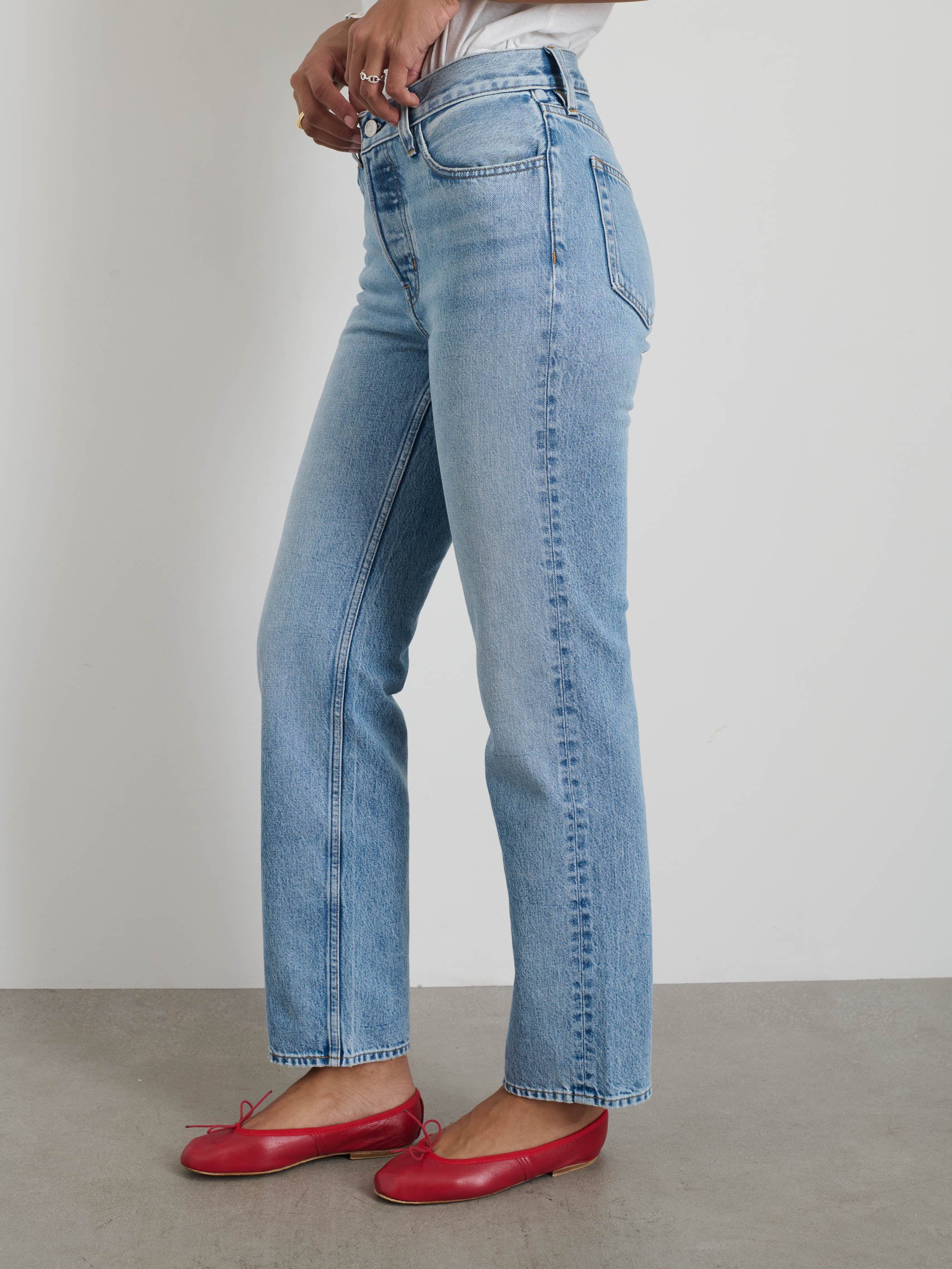 Jane Mid Rise Straight Jean - Image 6