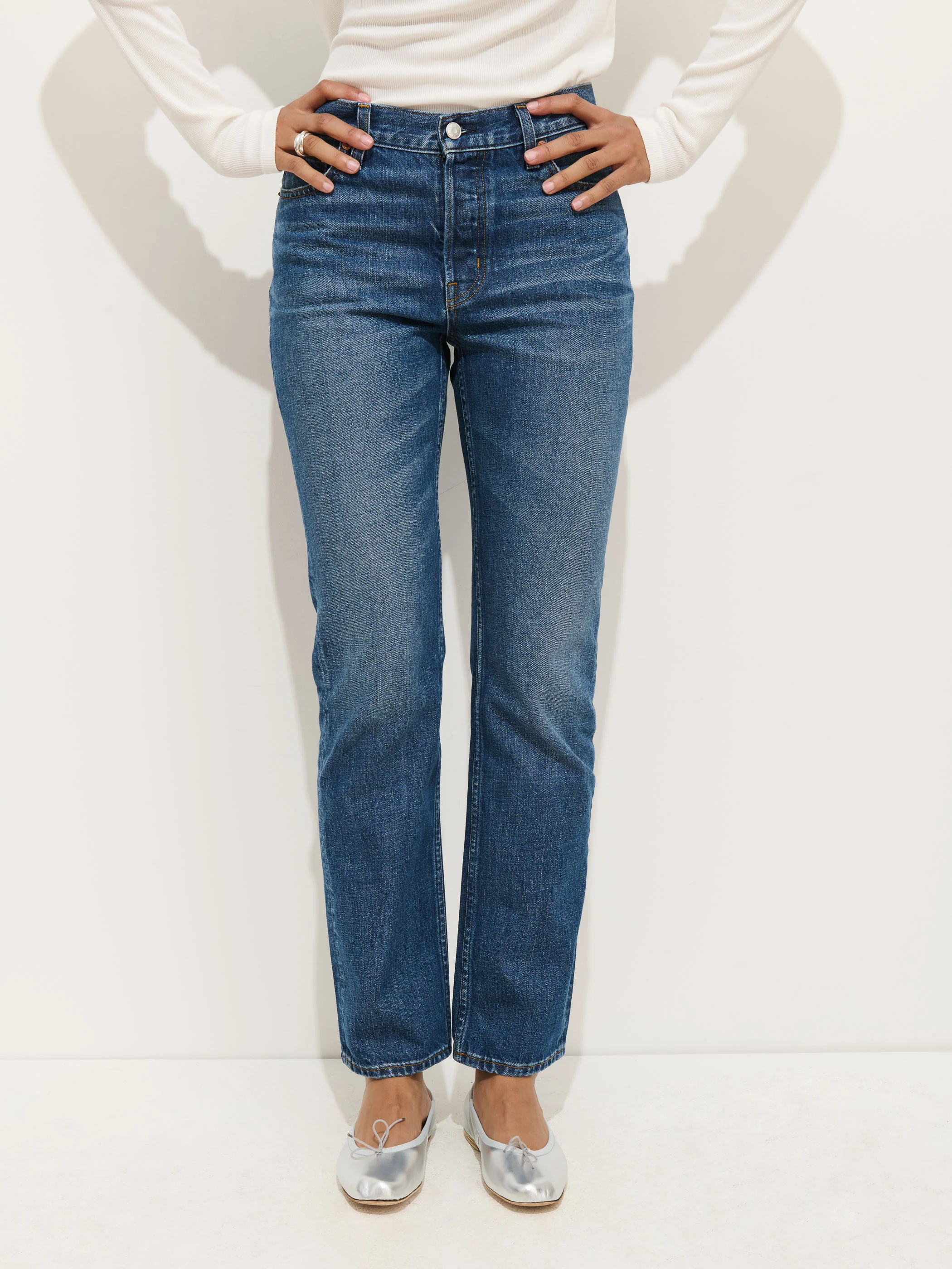 Jane Mid Rise Straight Jean - Image 3