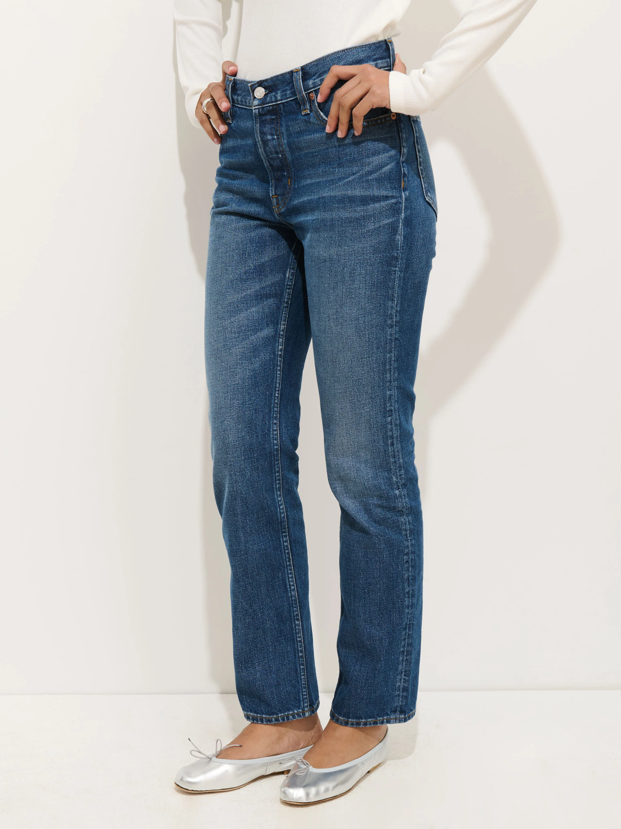 Jane Mid Rise Straight Jean - Image 4