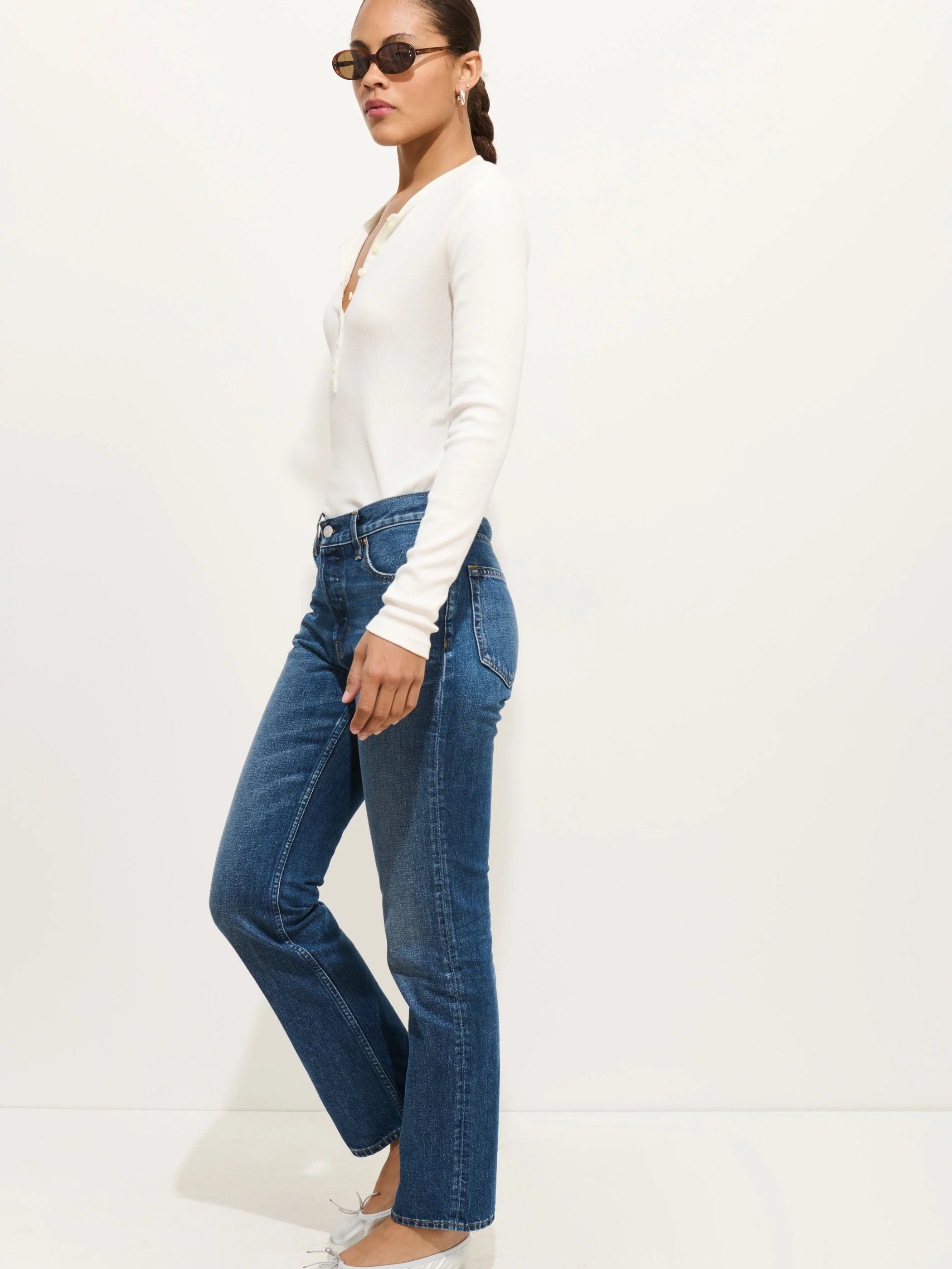 Jane Mid Rise Straight Jean - Image 6