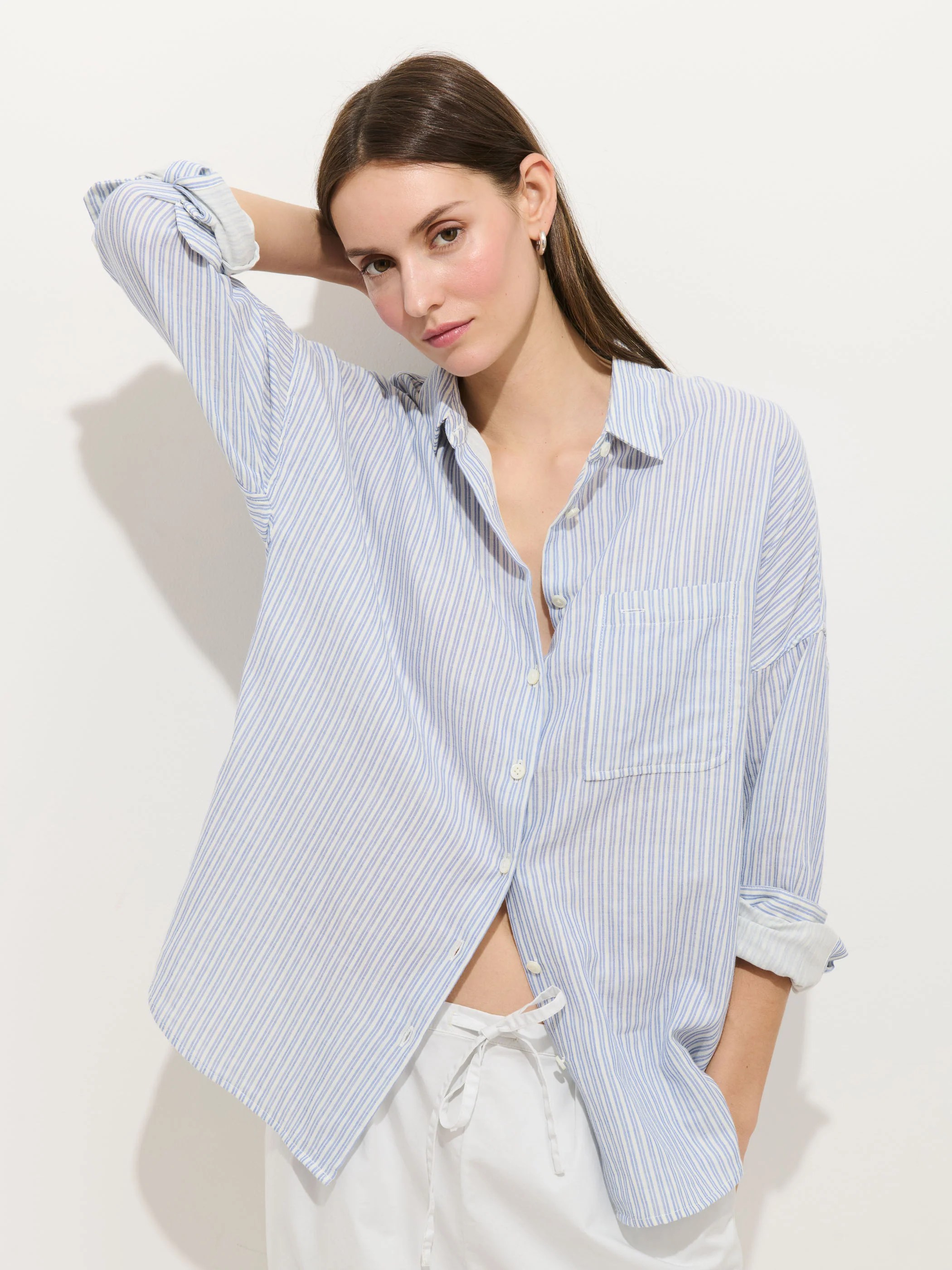 Jo Shirt In Double Gauze Stripe