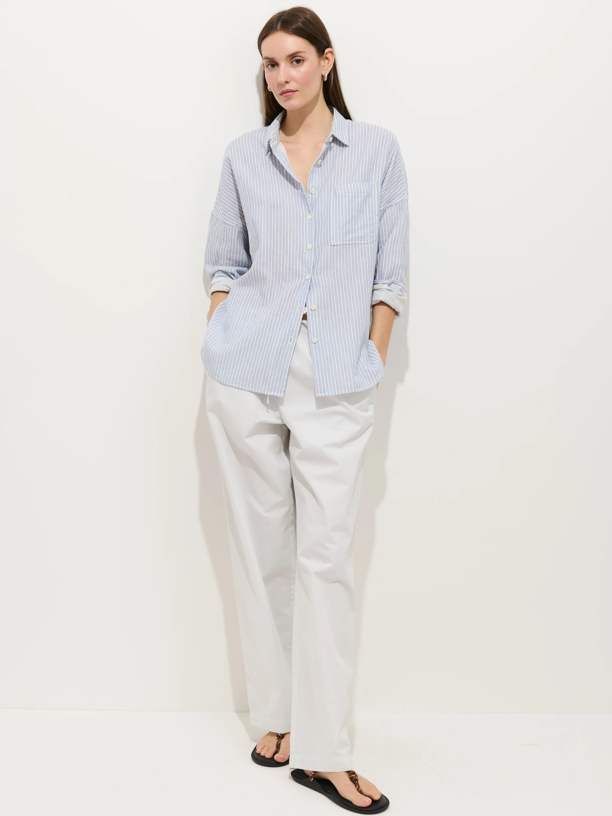 Jo Shirt In Double Gauze Stripe - Image 4