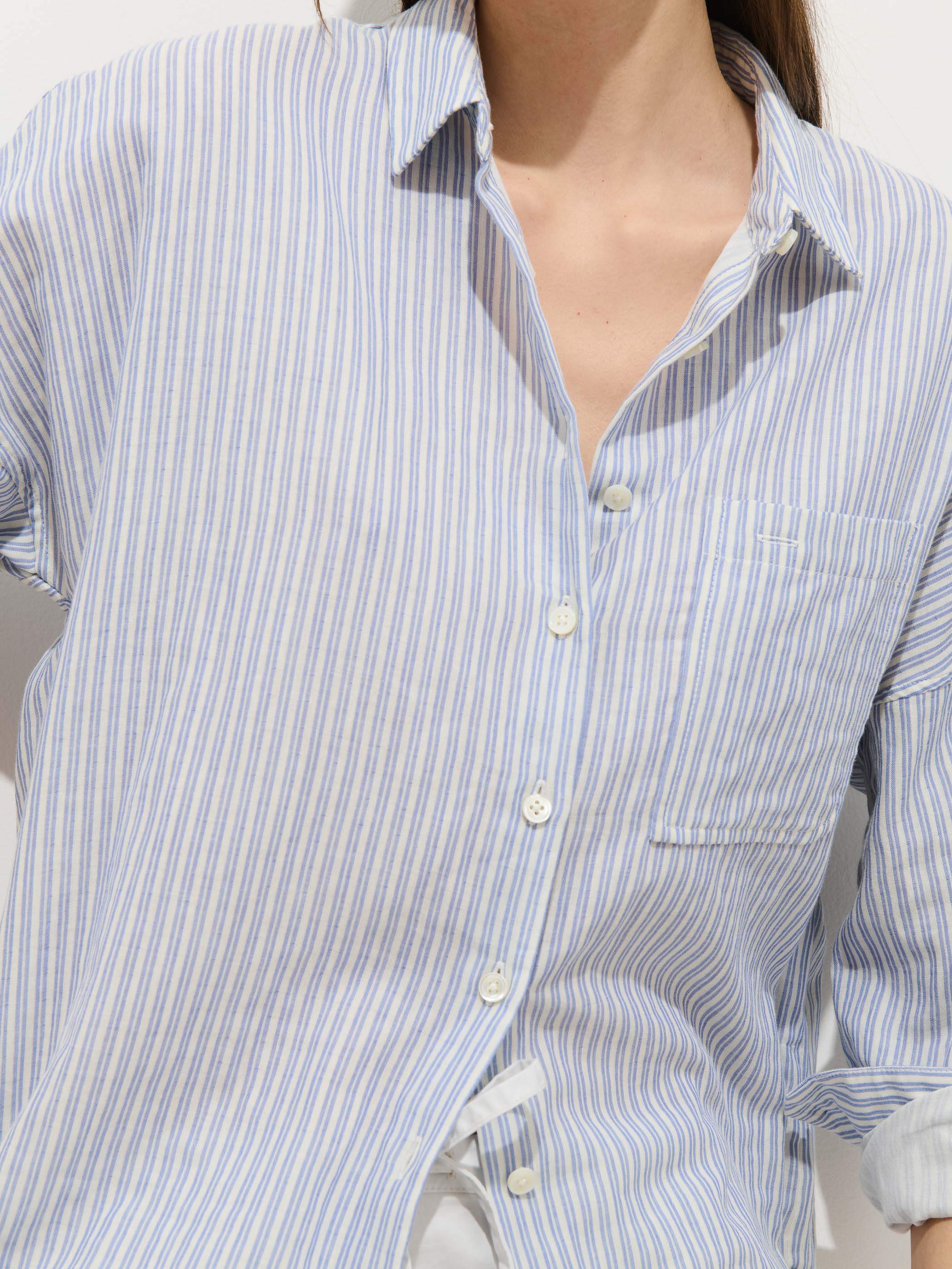Jo Shirt In Double Gauze Stripe - Image 6
