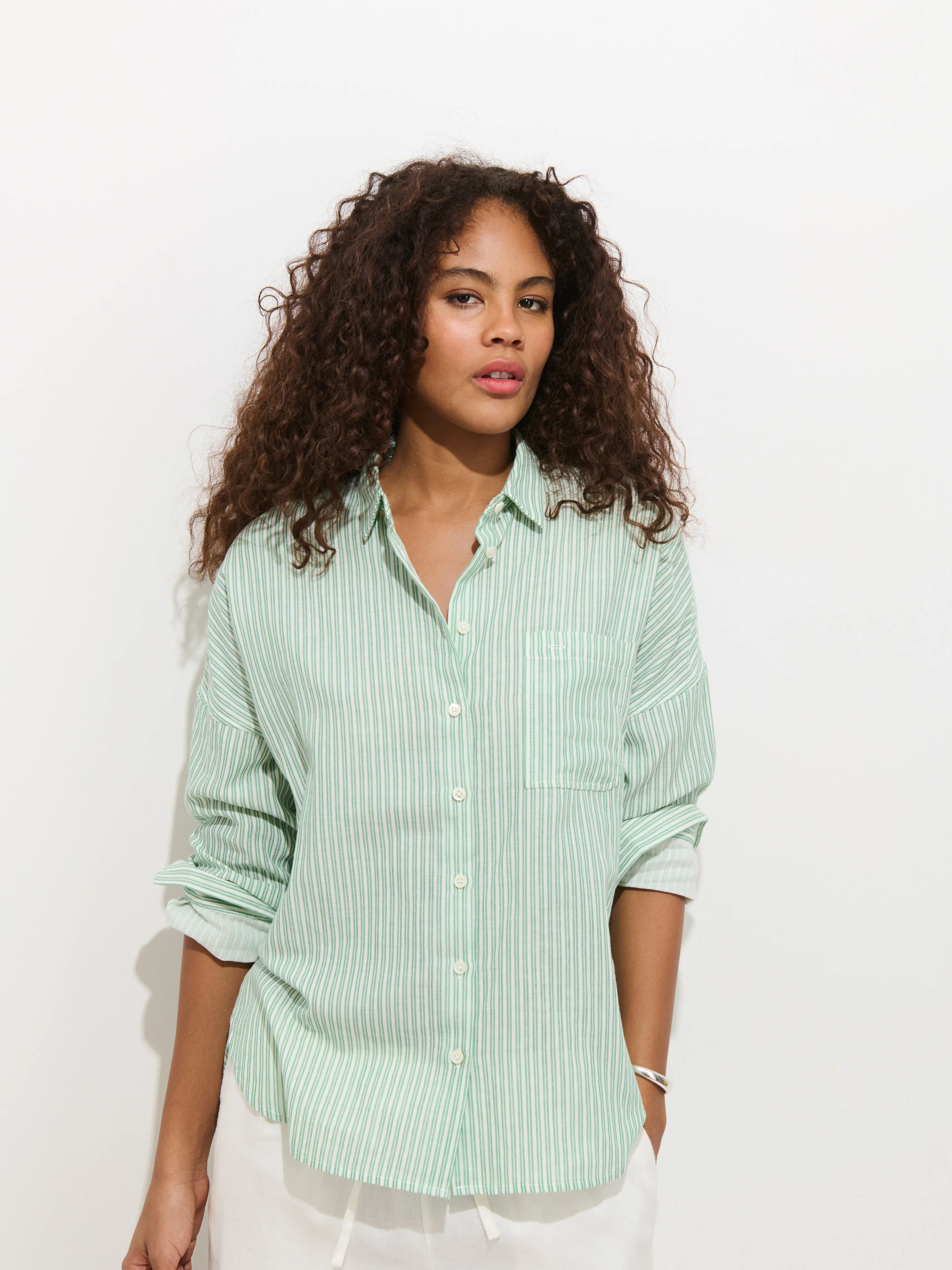 Jo Shirt In Double Gauze Stripe - Image 3