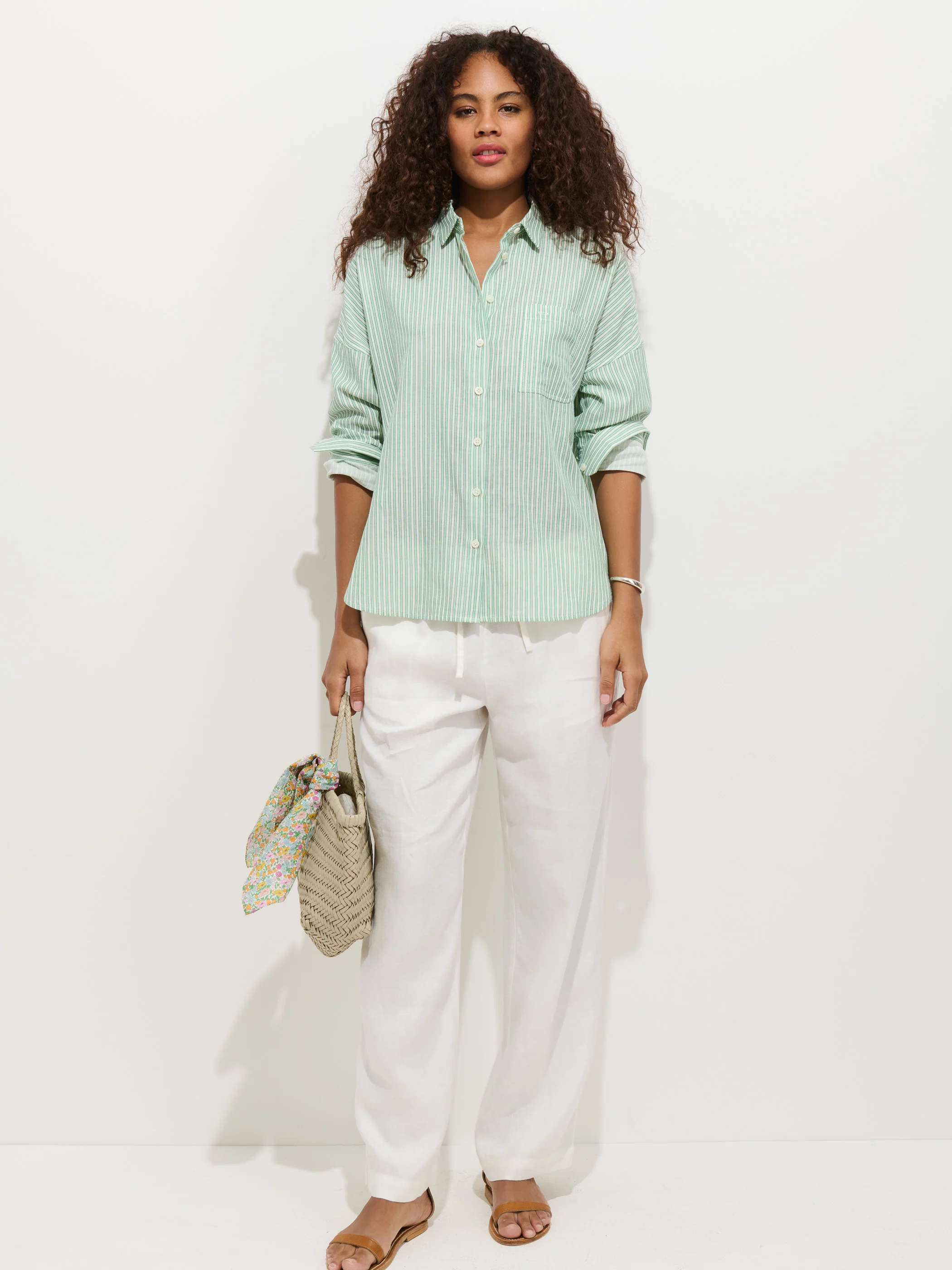 Jo Shirt In Double Gauze Stripe - Image 4