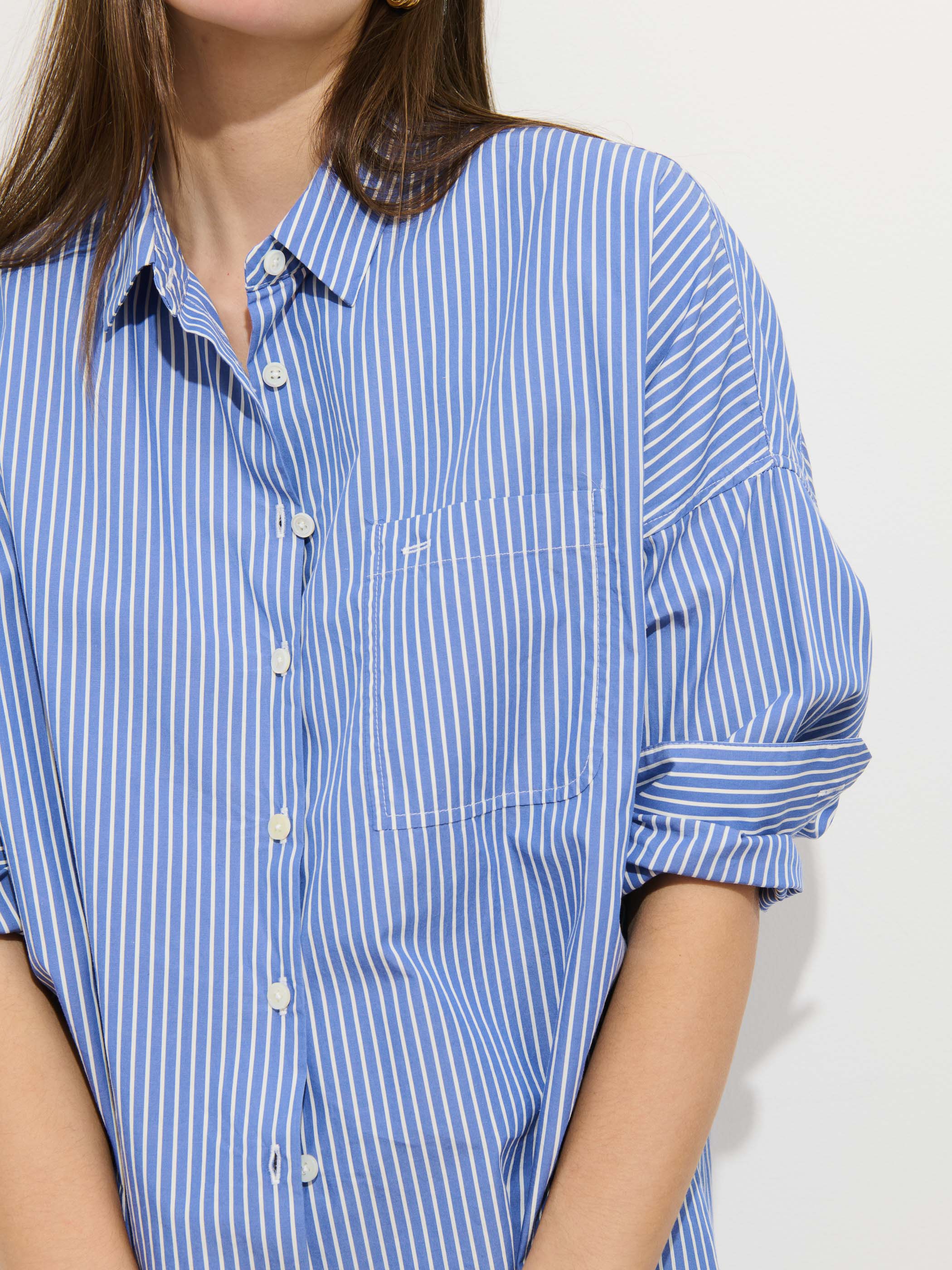 Jo Striped Shirt In Cotton Poplin - Image 5