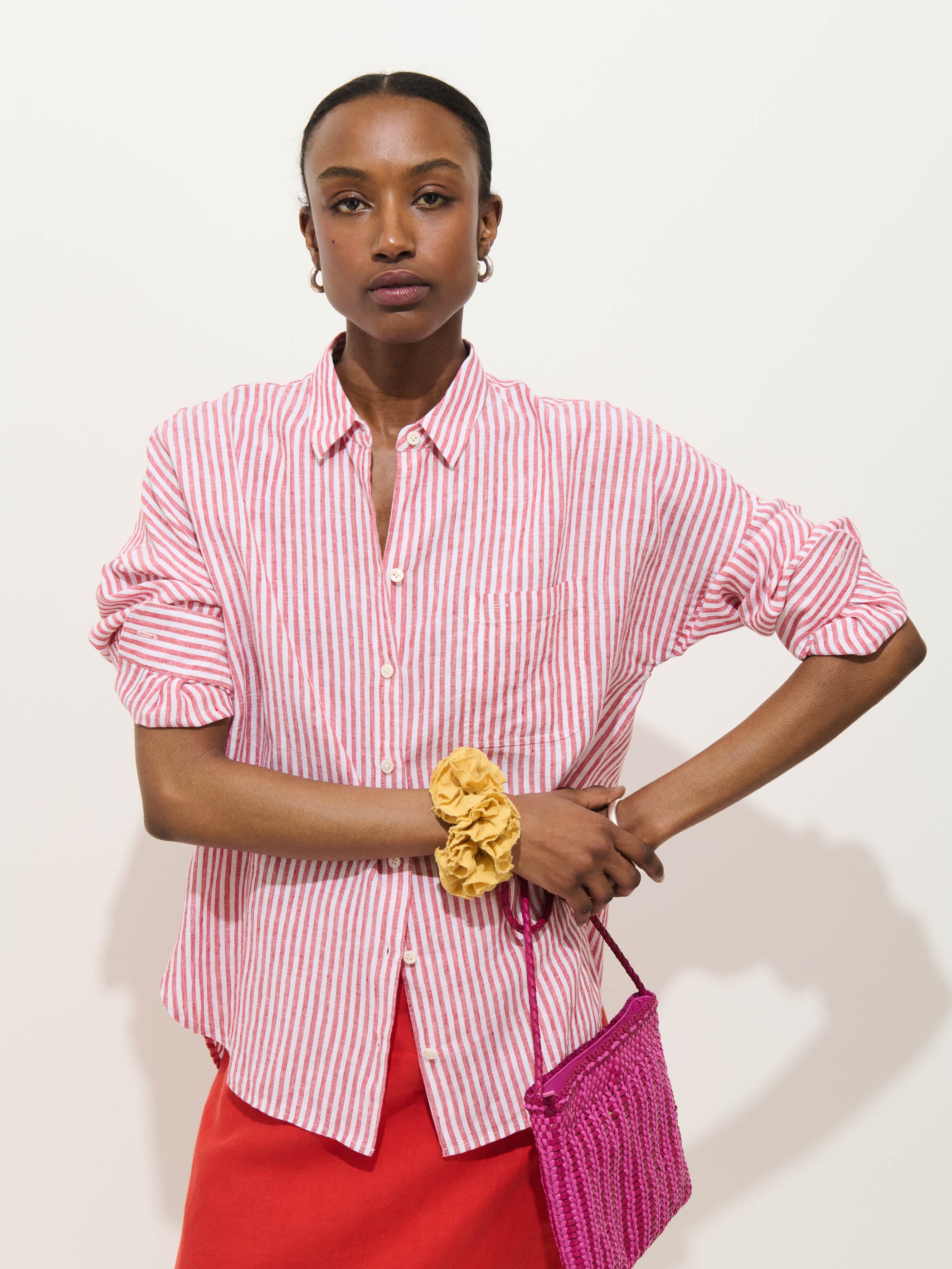Jo Striped Shirt In Linen