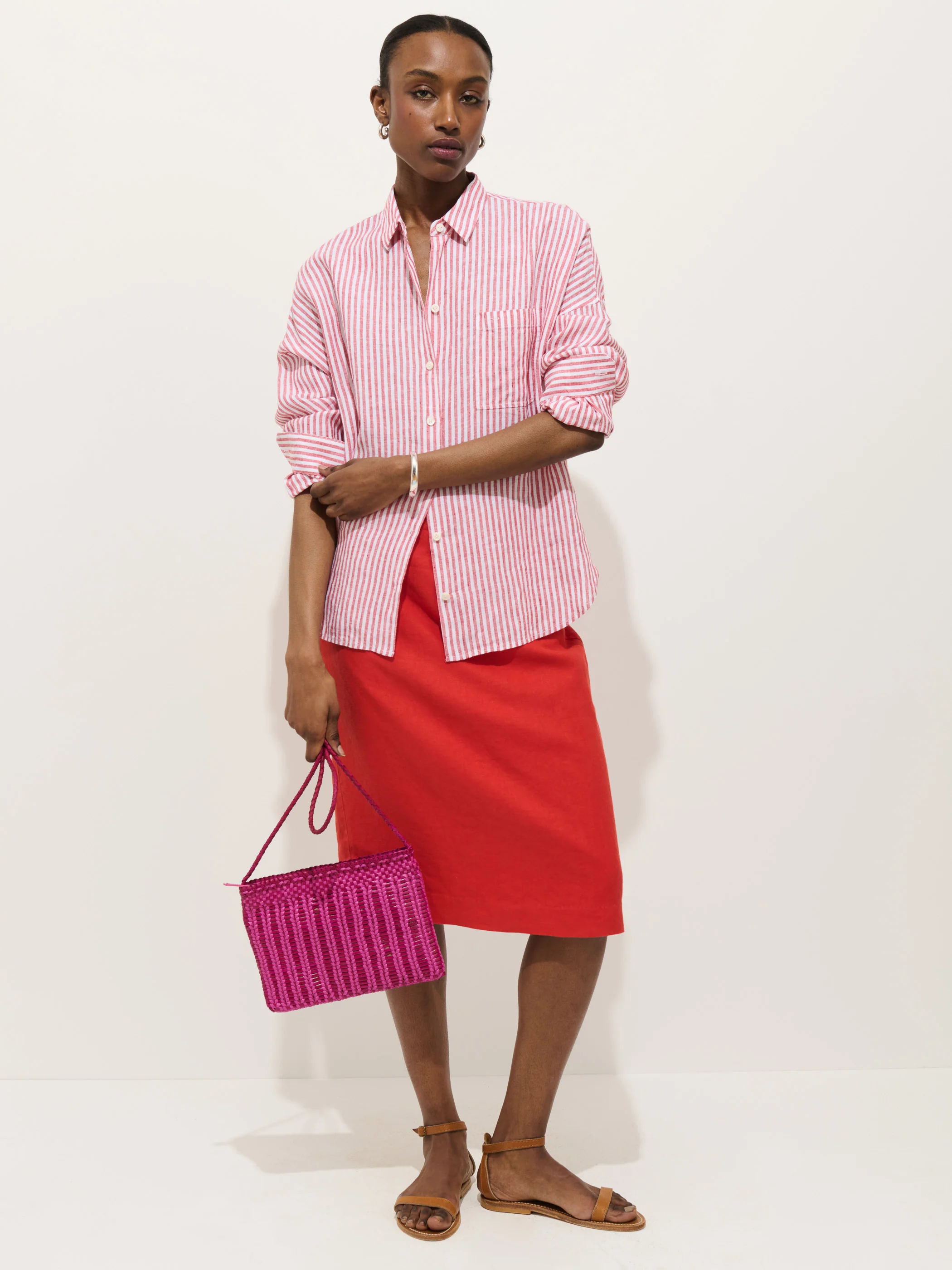 Jo Striped Shirt In Linen - Image 3
