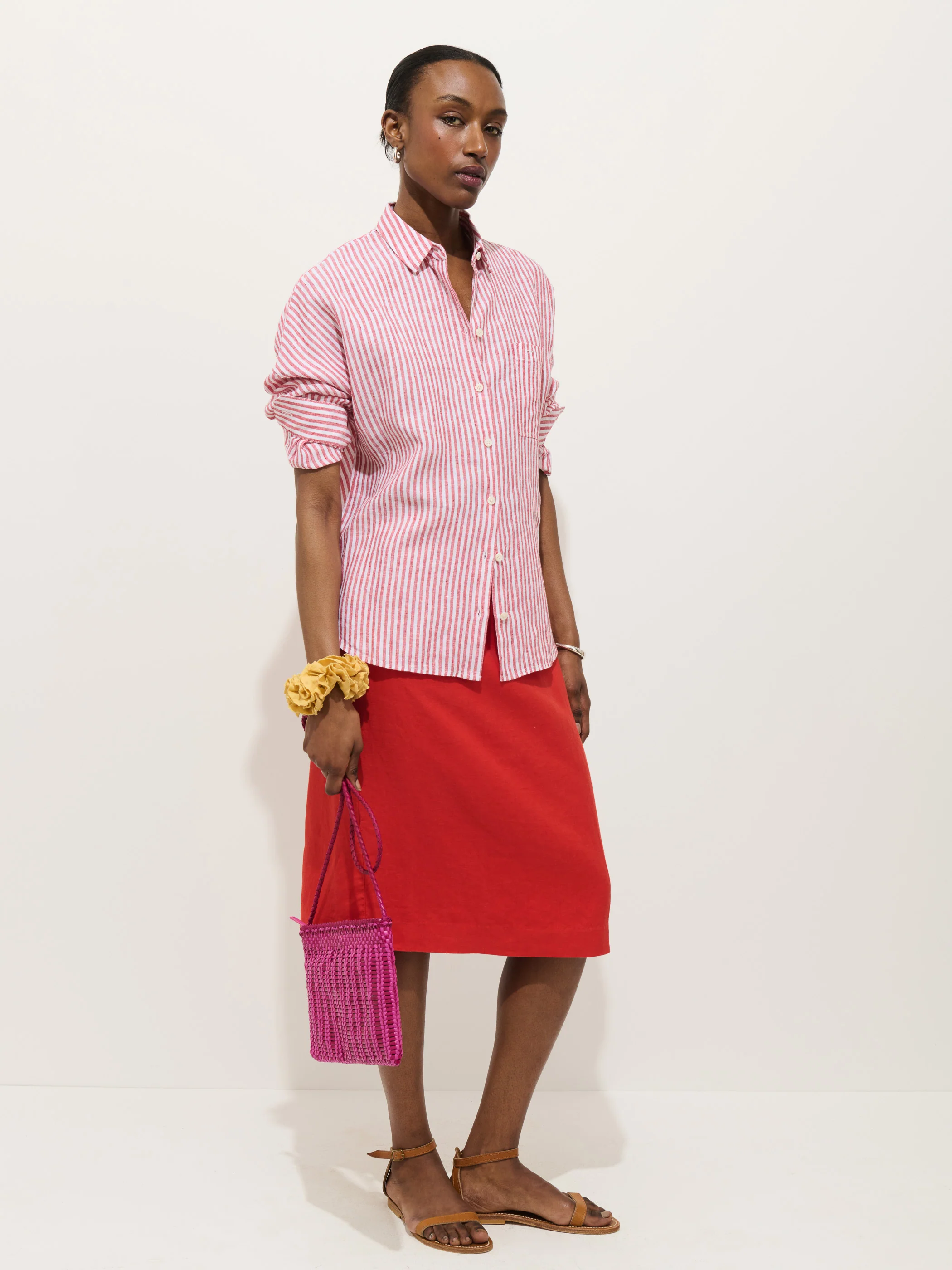 Jo Striped Shirt In Linen - Image 4