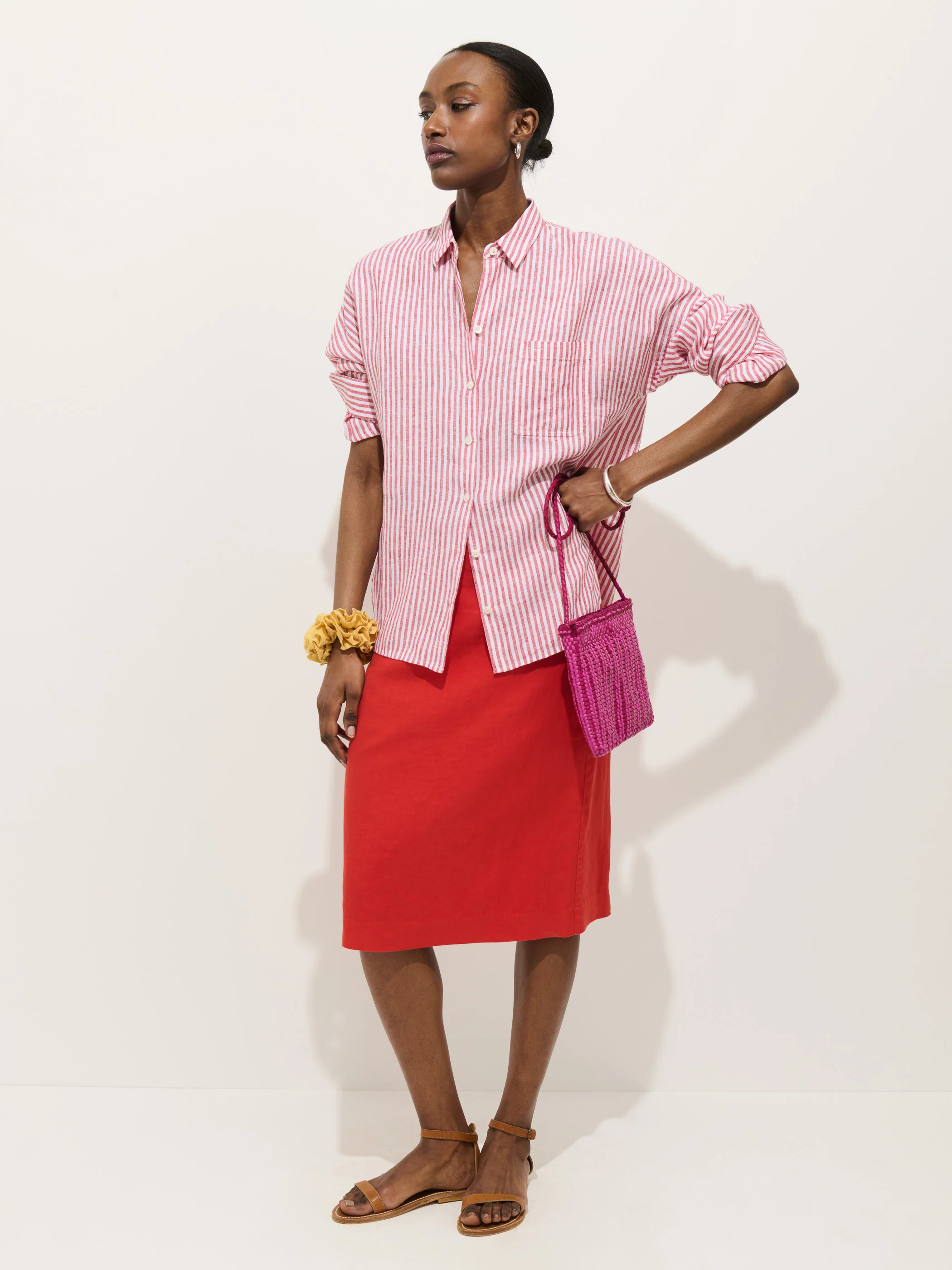 Jo Striped Shirt In Linen - Image 5