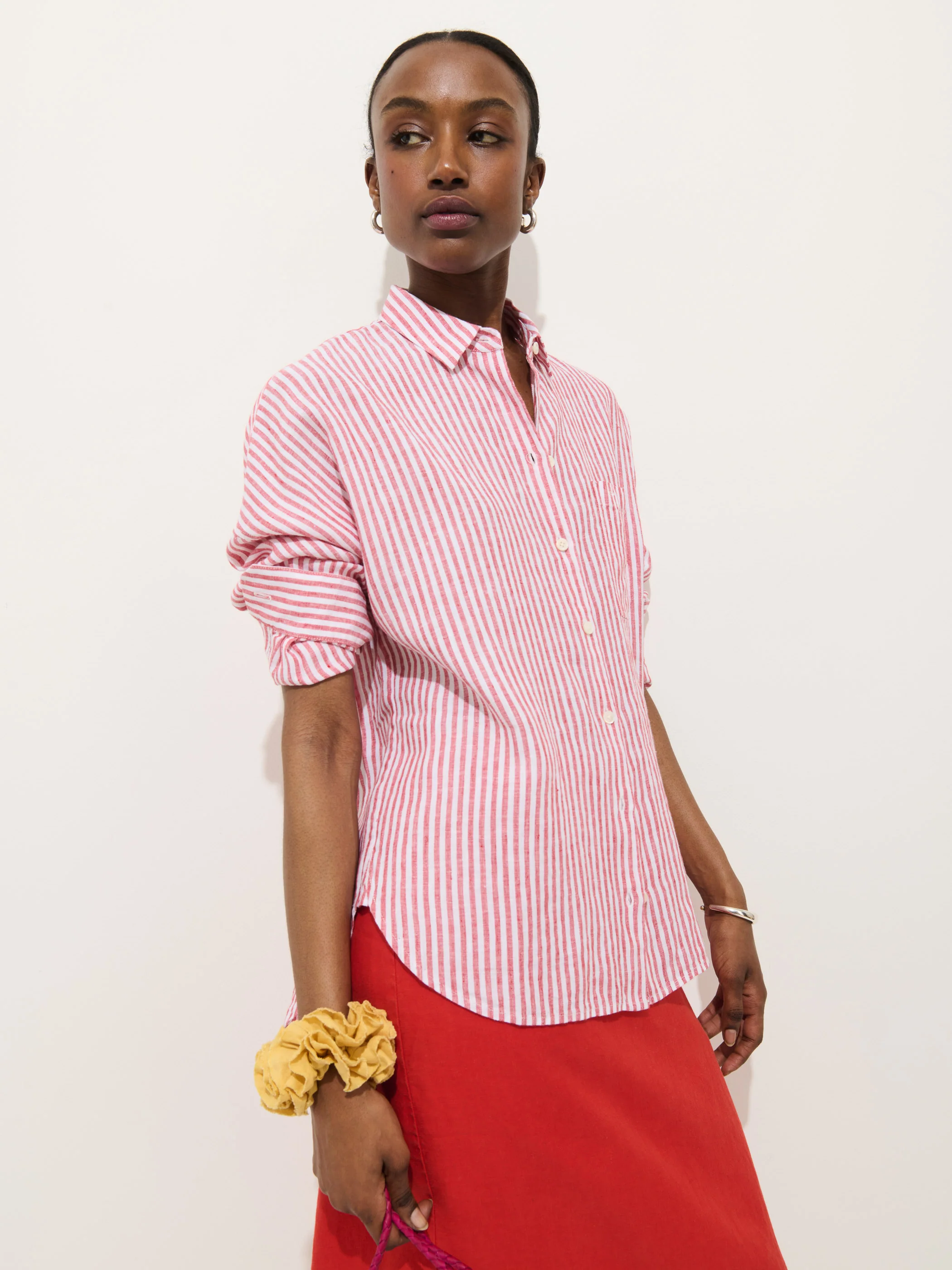 Jo Striped Shirt In Linen - Image 6