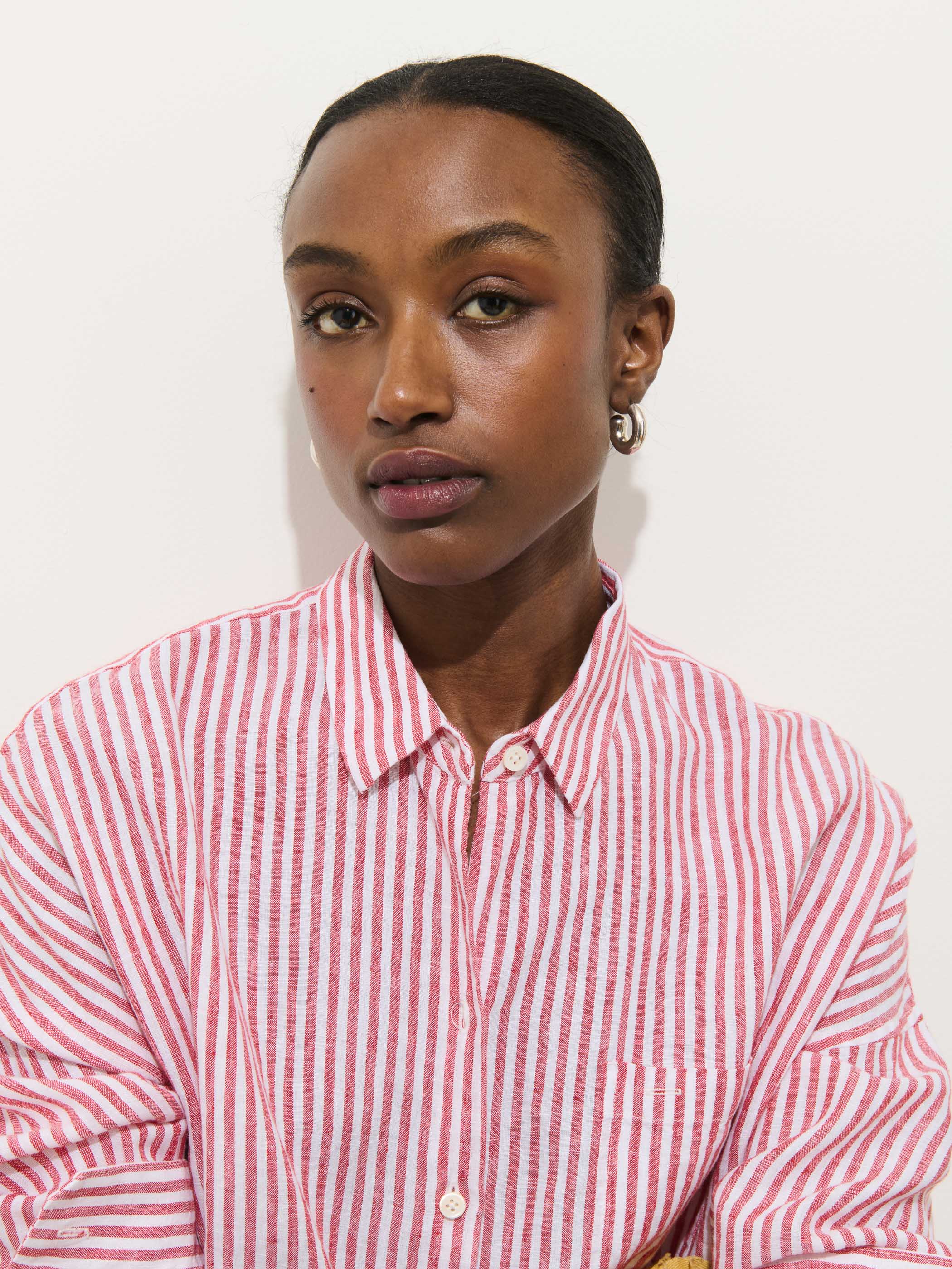 Jo Striped Shirt In Linen - Image 7