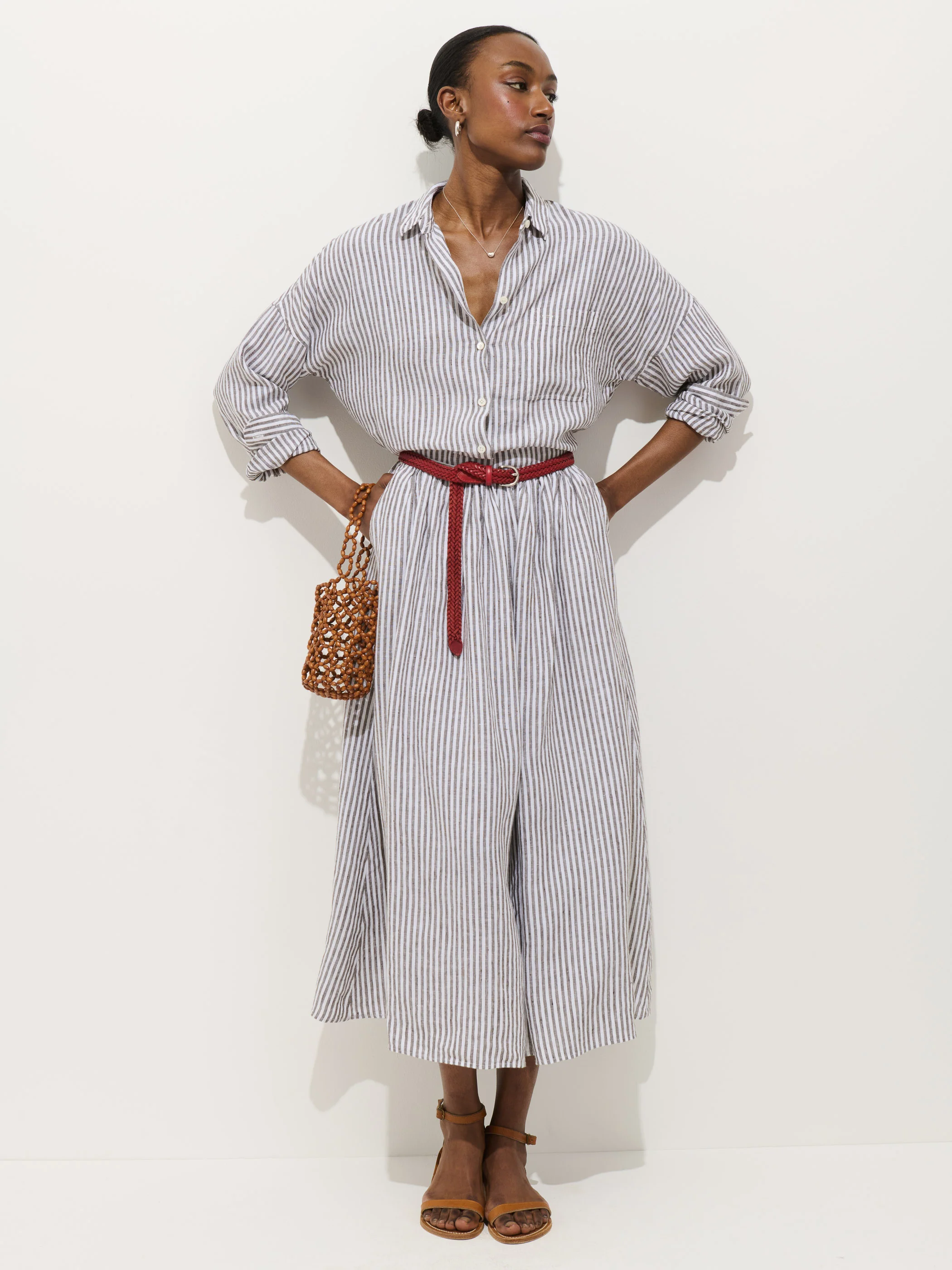 Jo Striped Shirt In Linen - Image 4