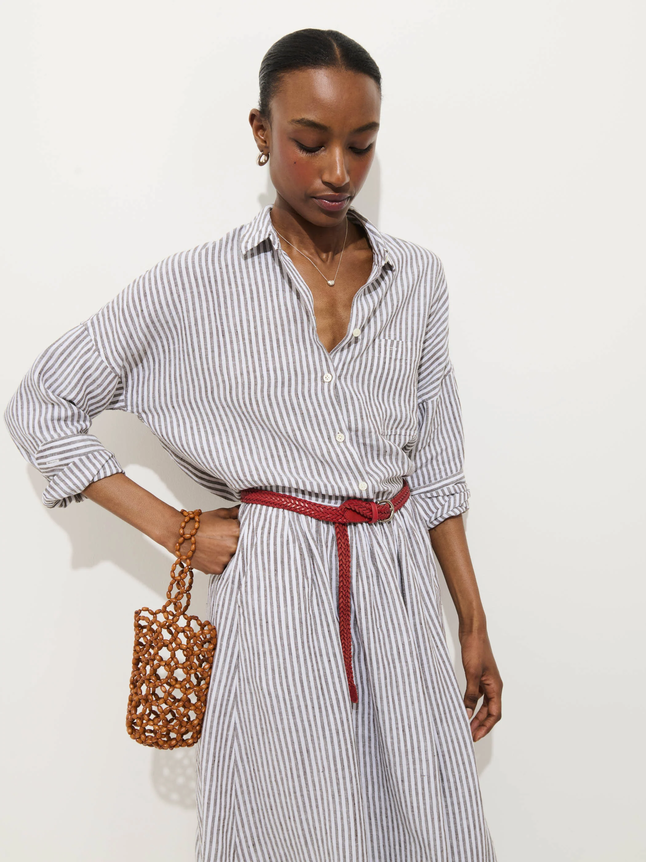 Jo Striped Shirt In Linen - Image 6