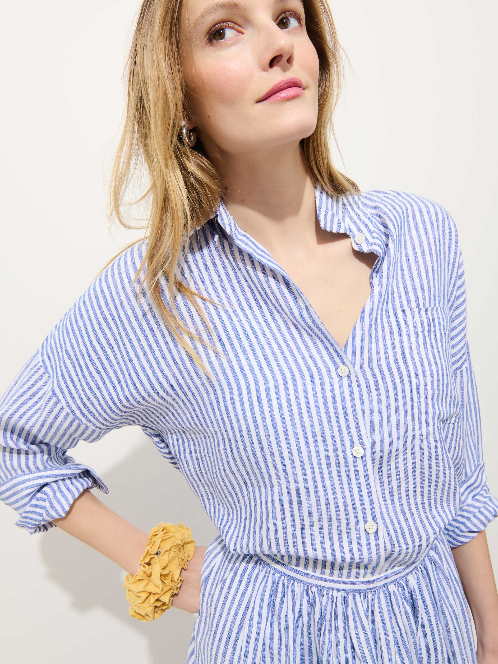 Jo Striped Shirt In Linen - Image 4