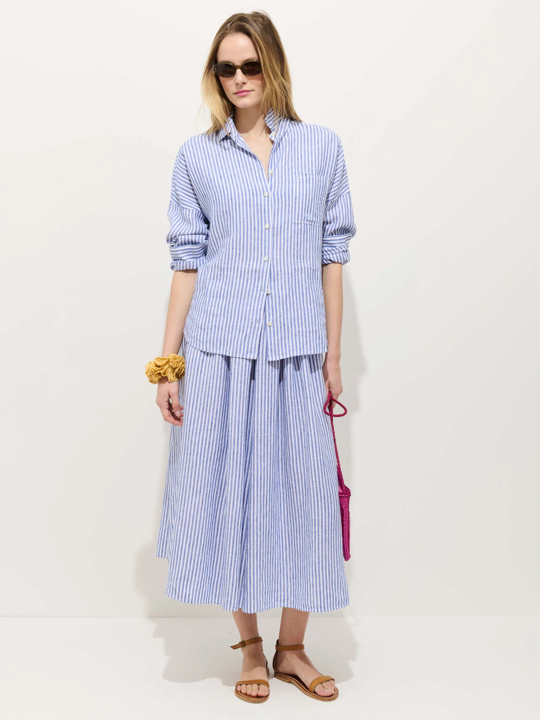 Jo Striped Shirt In Linen - Image 6