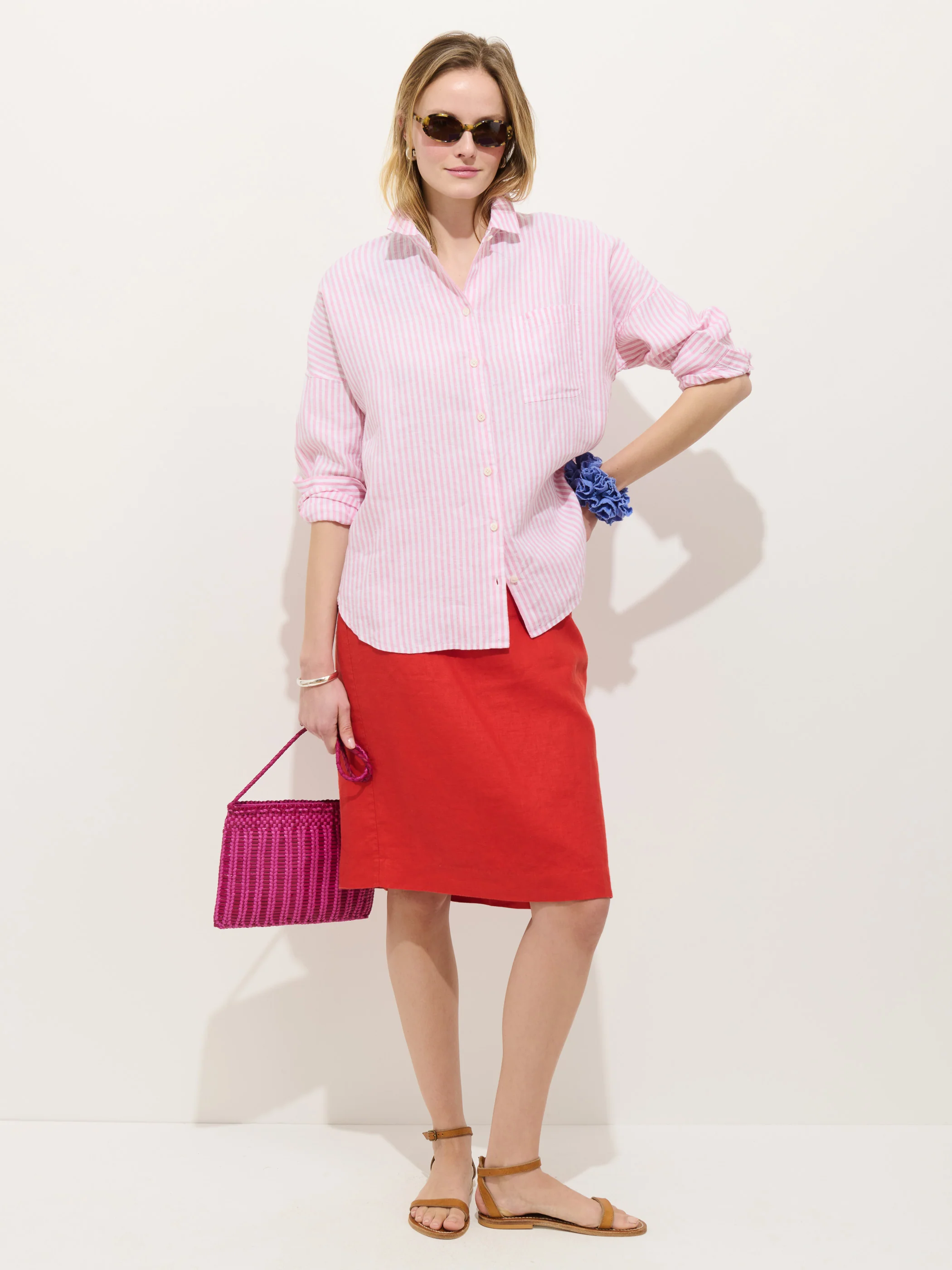 Jo Striped Shirt In Linen - Image 3
