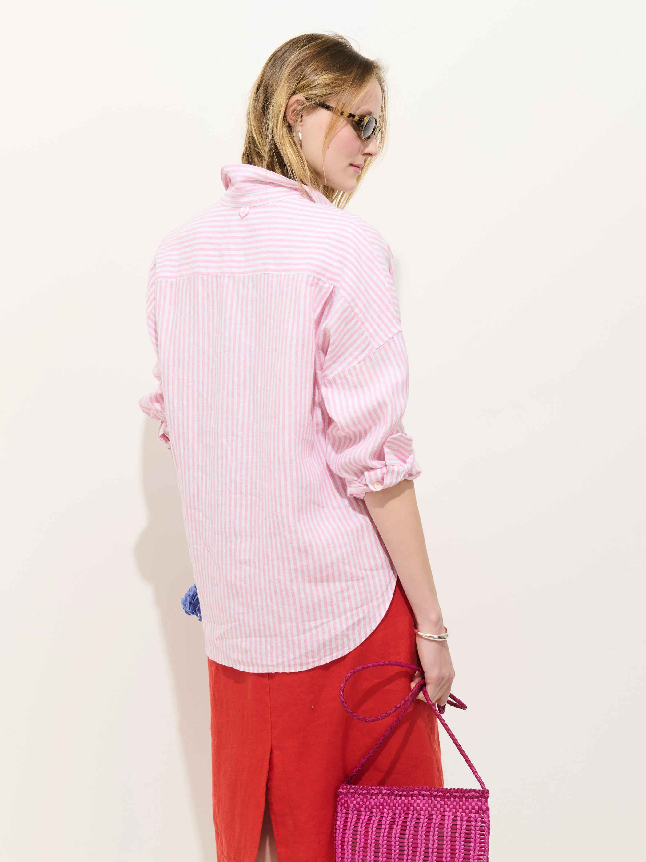 Jo Striped Shirt In Linen - Image 4