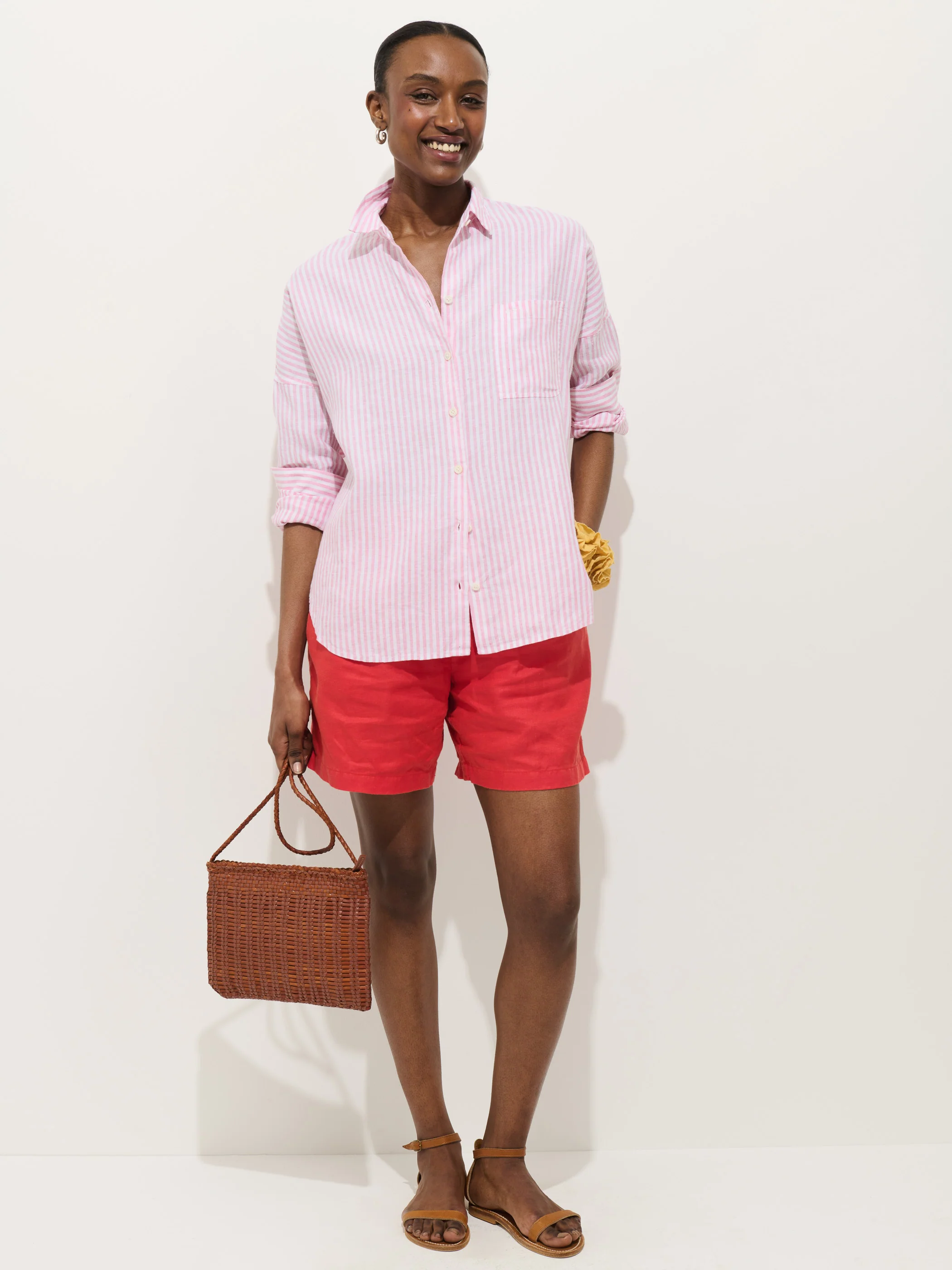 Jo Striped Shirt In Linen - Image 5
