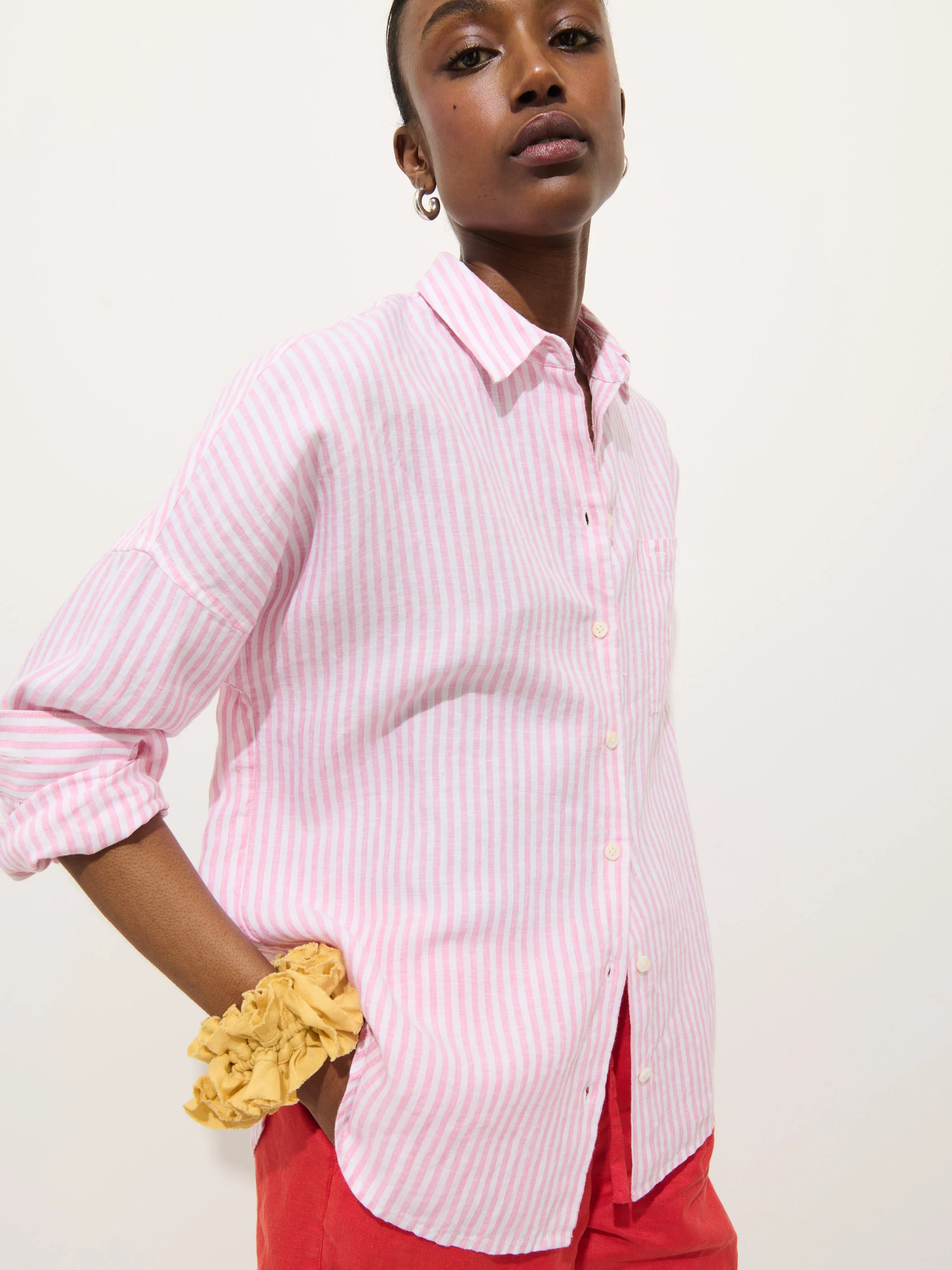Jo Striped Shirt In Linen - Image 6