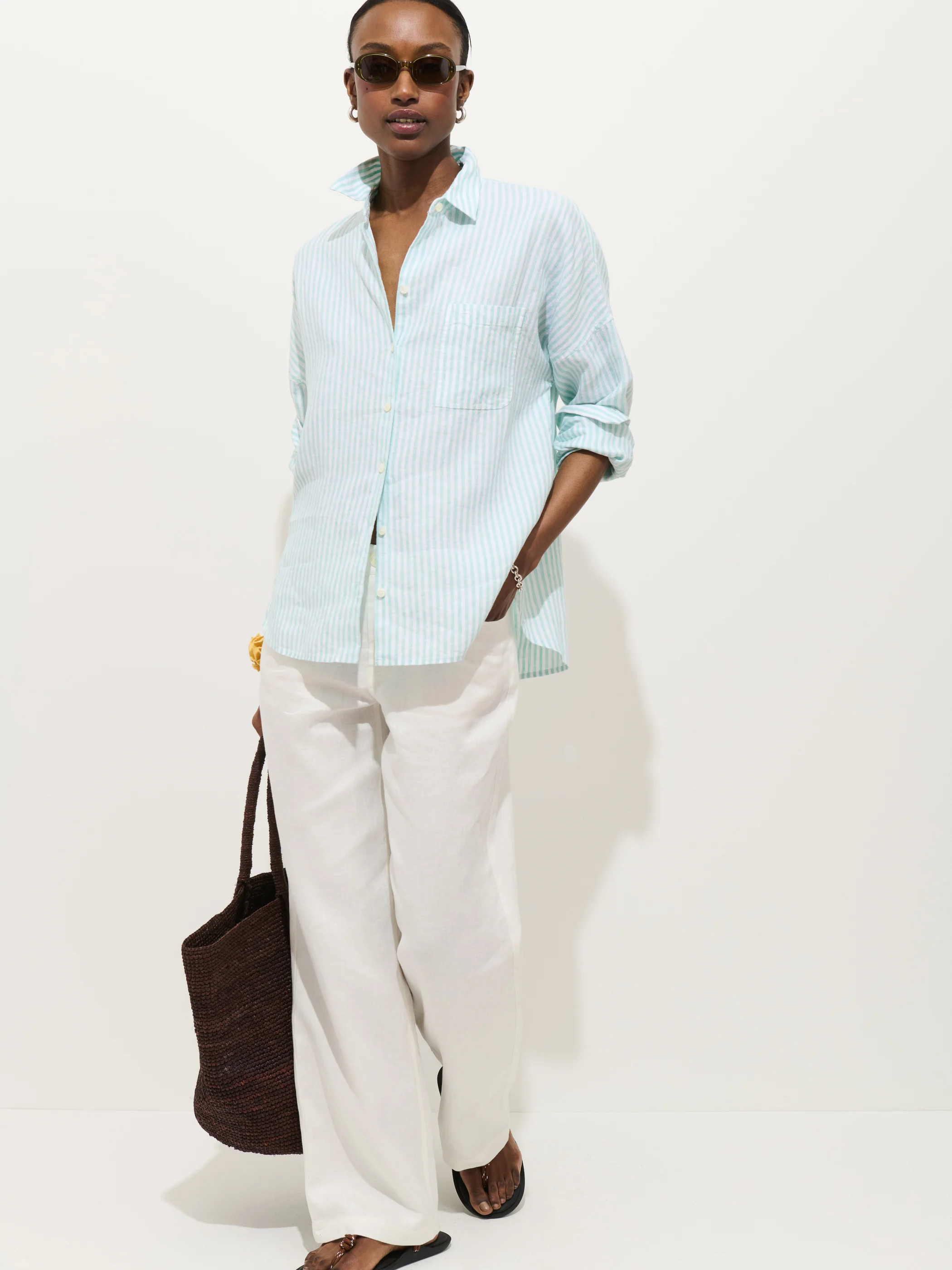 Jo Striped Shirt In Linen - Image 4