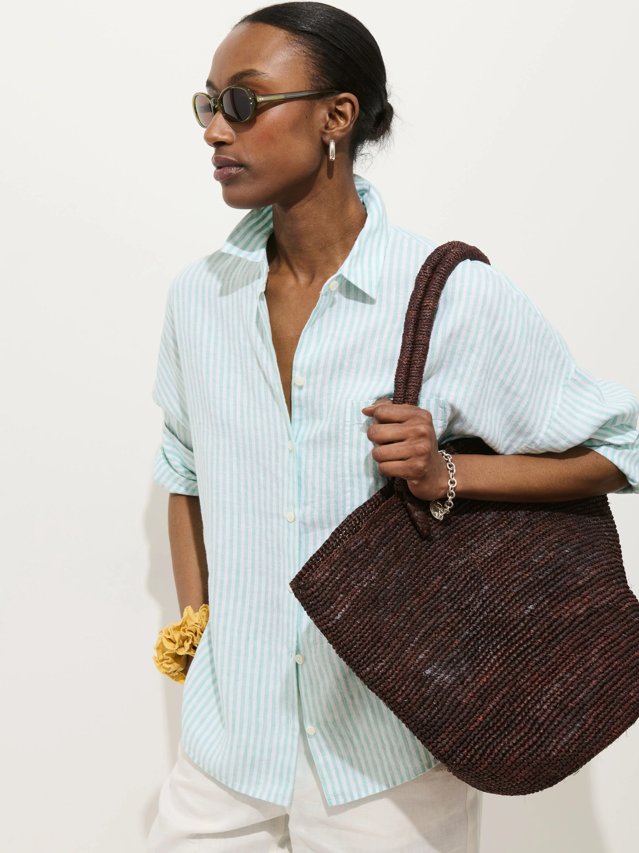 Jo Striped Shirt In Linen - Image 5