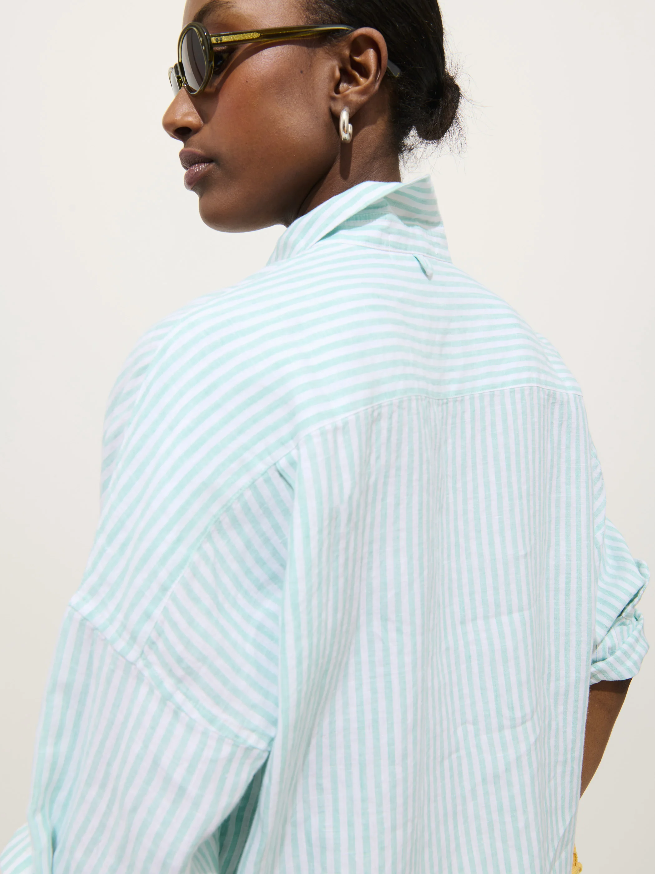 Jo Striped Shirt In Linen - Image 6