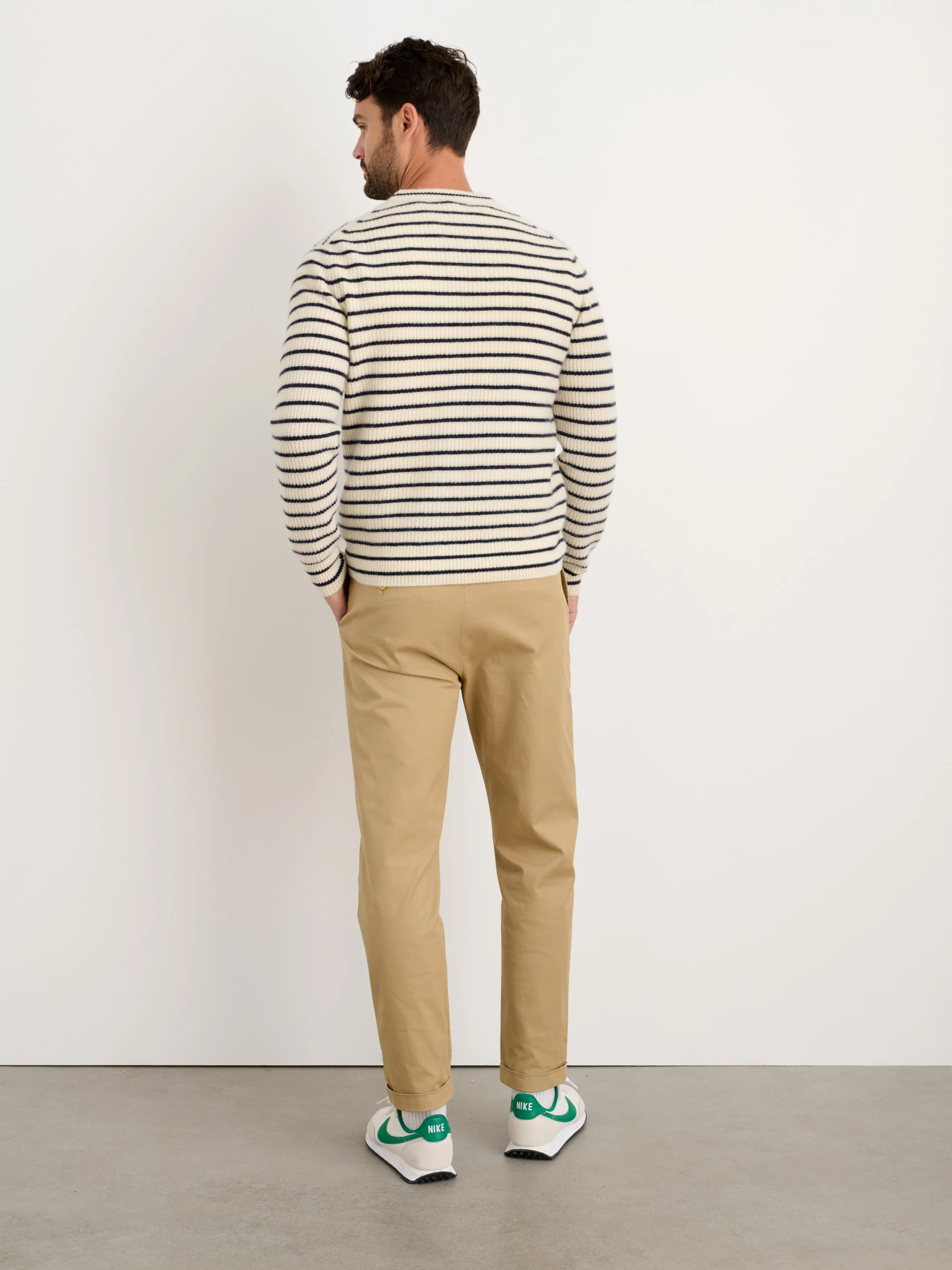 Jordan Striped Sweeter in Washed Cashmere - Image 10