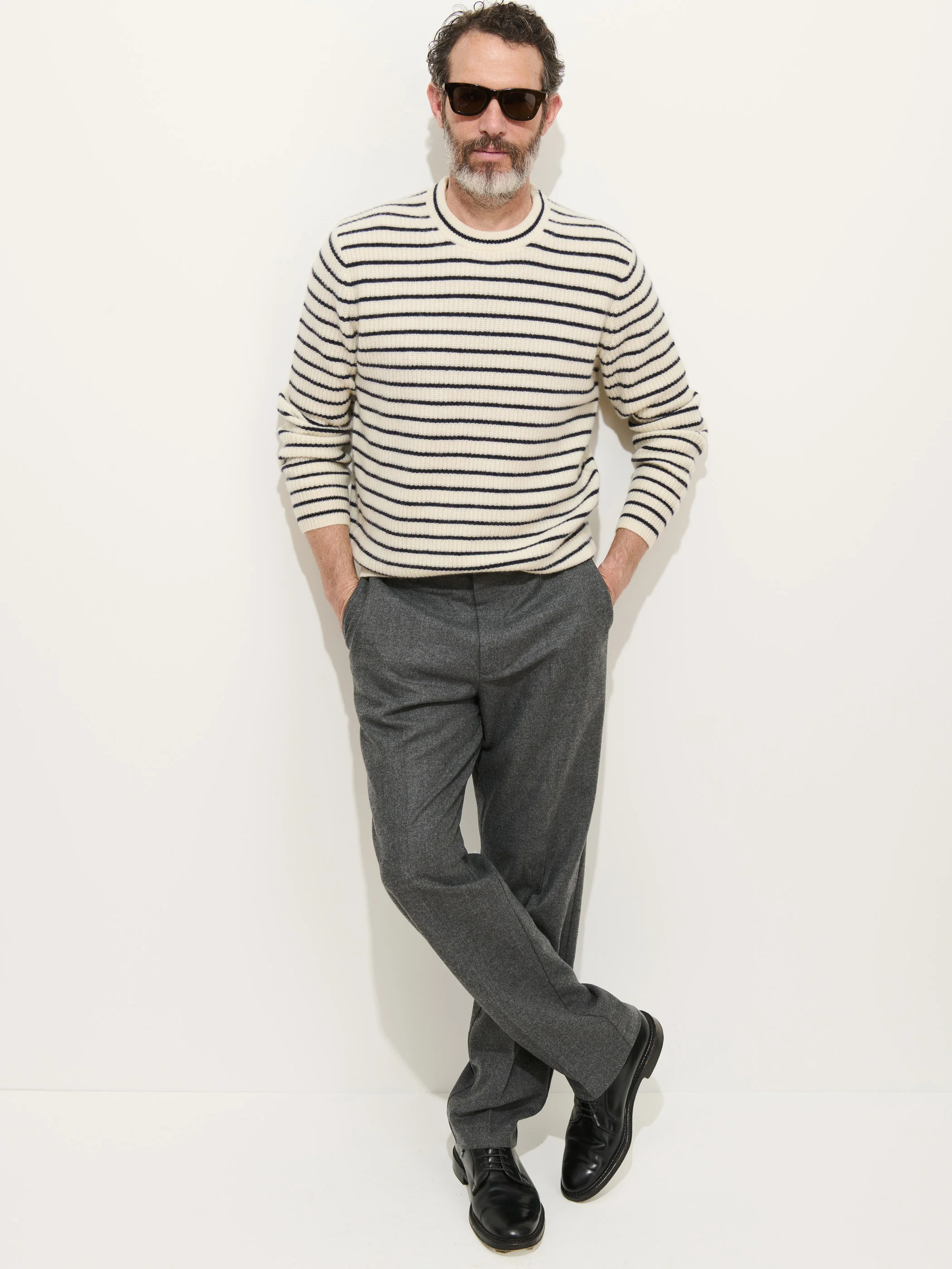 Jordan Striped Sweeter in Washed Cashmere - Image 4