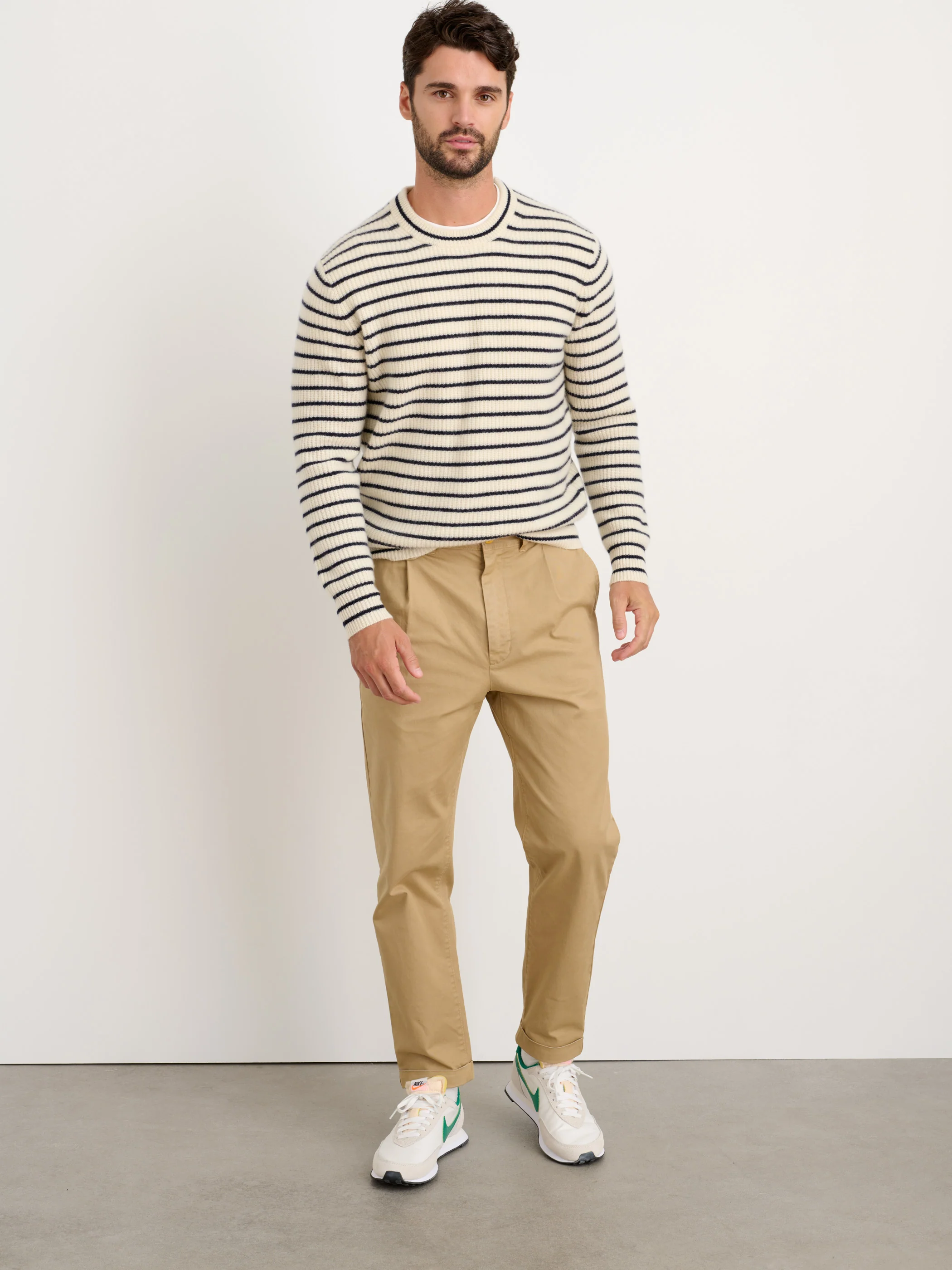 Jordan Striped Sweeter in Washed Cashmere - Image 5