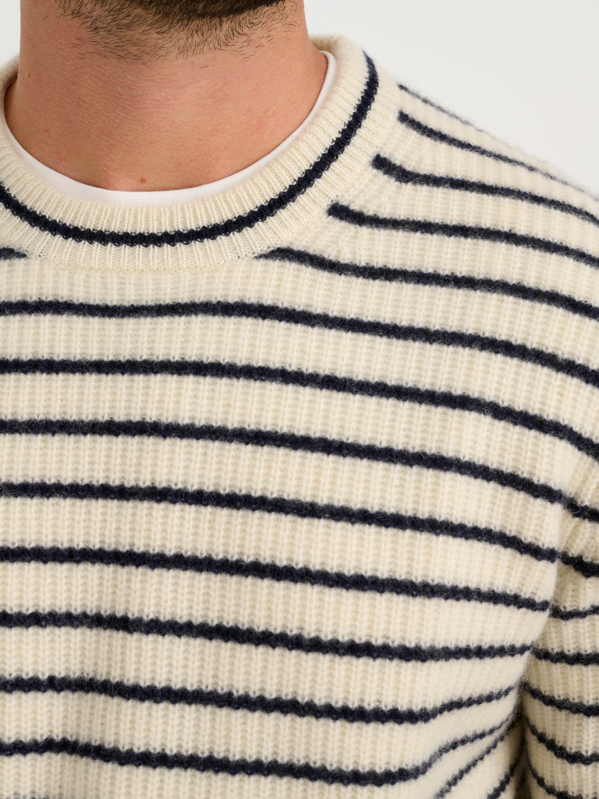 Jordan Striped Sweeter in Washed Cashmere - Image 7