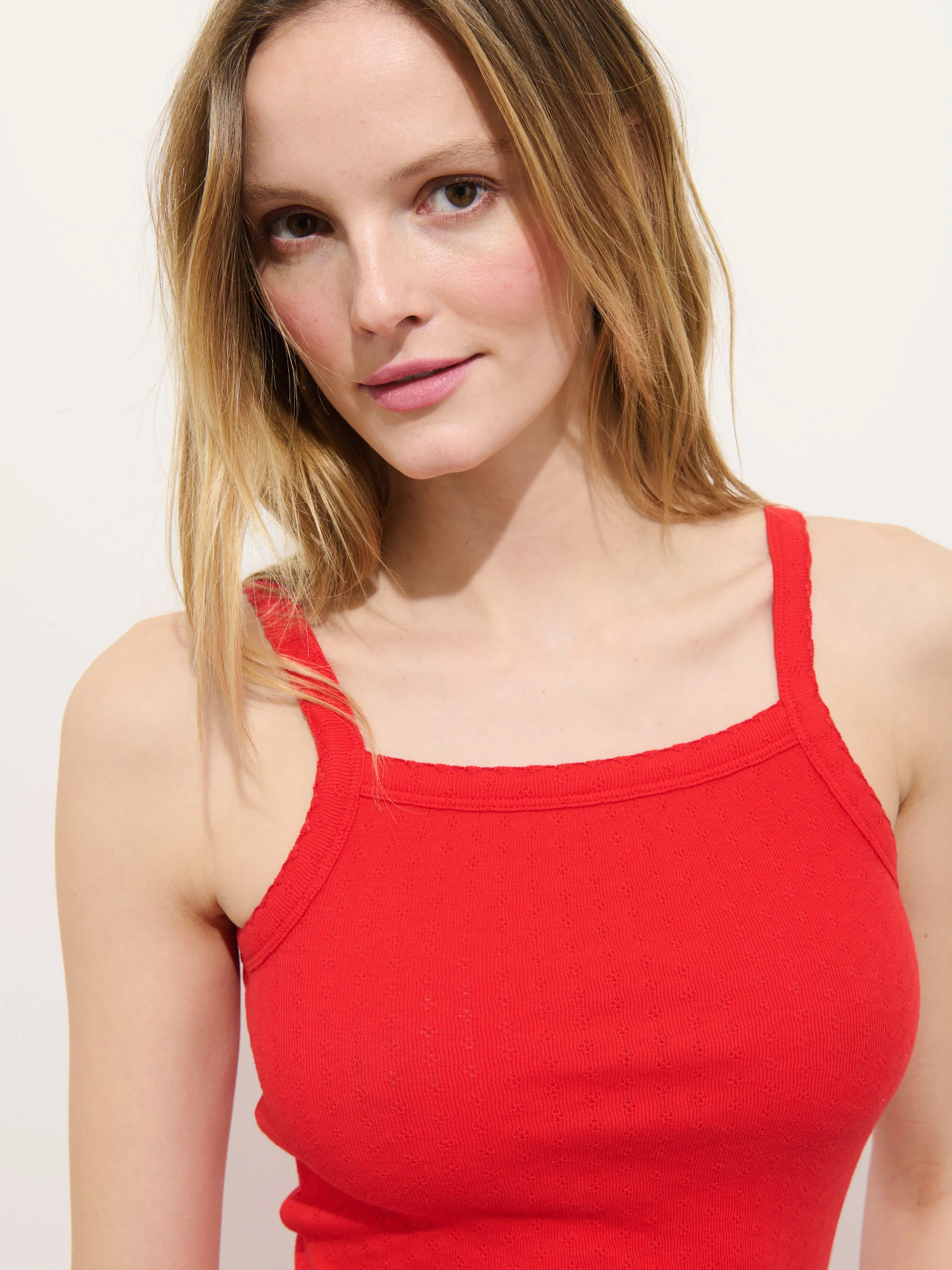 Lara Tank In Cotton Pointelle - Image 5
