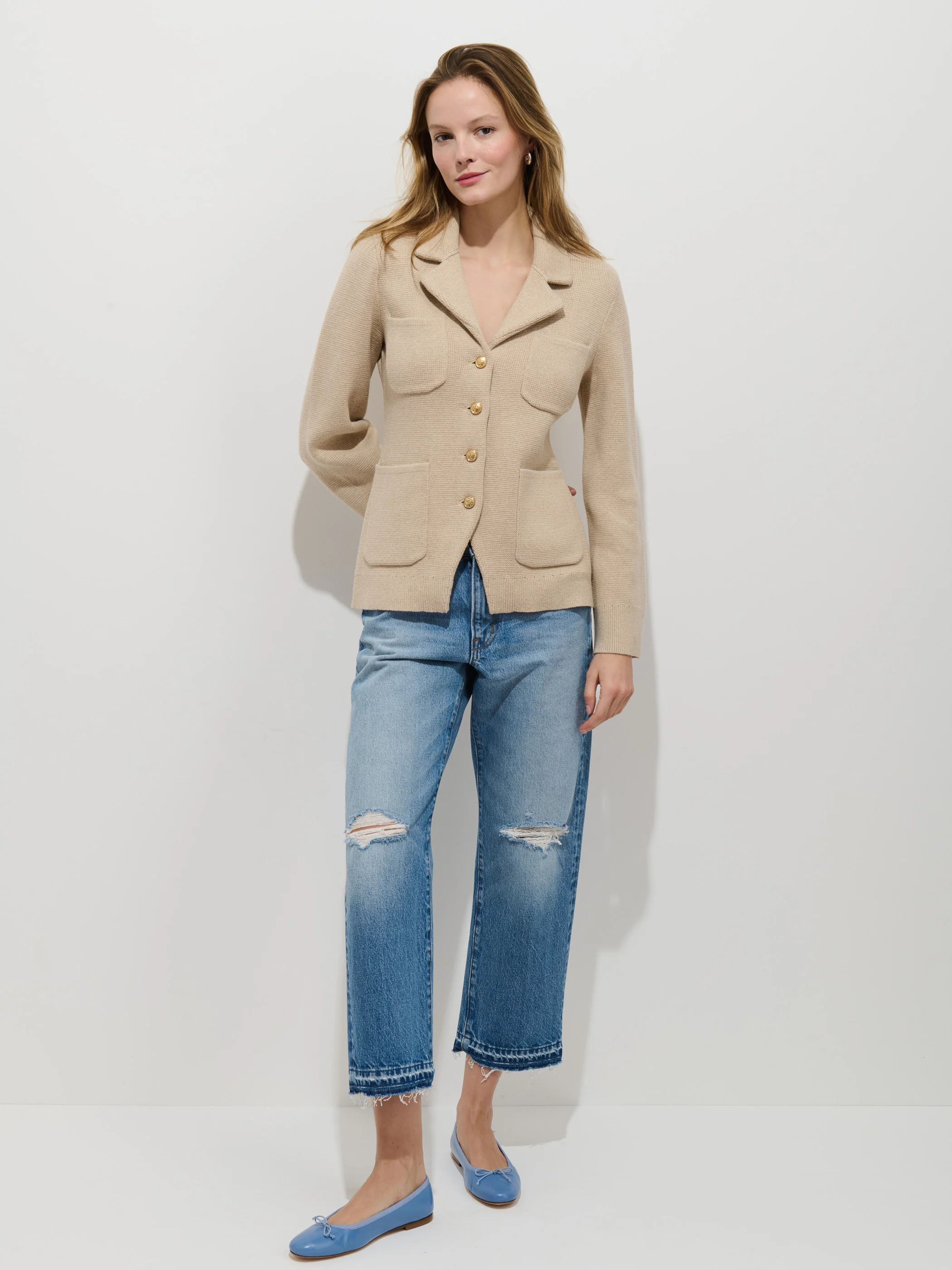 London Sweater Jacket In Cotton Cashmere - Image 3