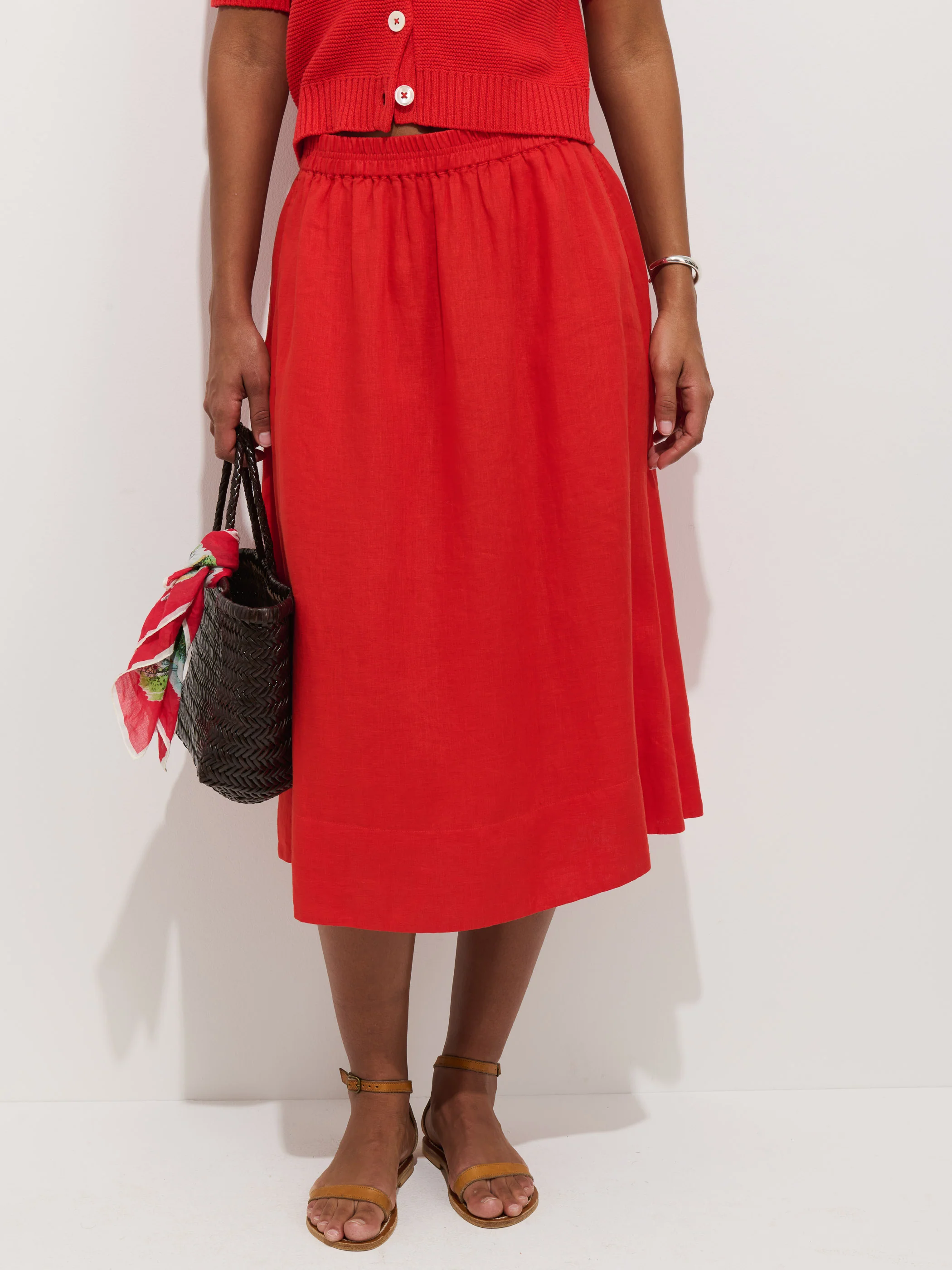 Maddie Skirt In Linen - Image 3