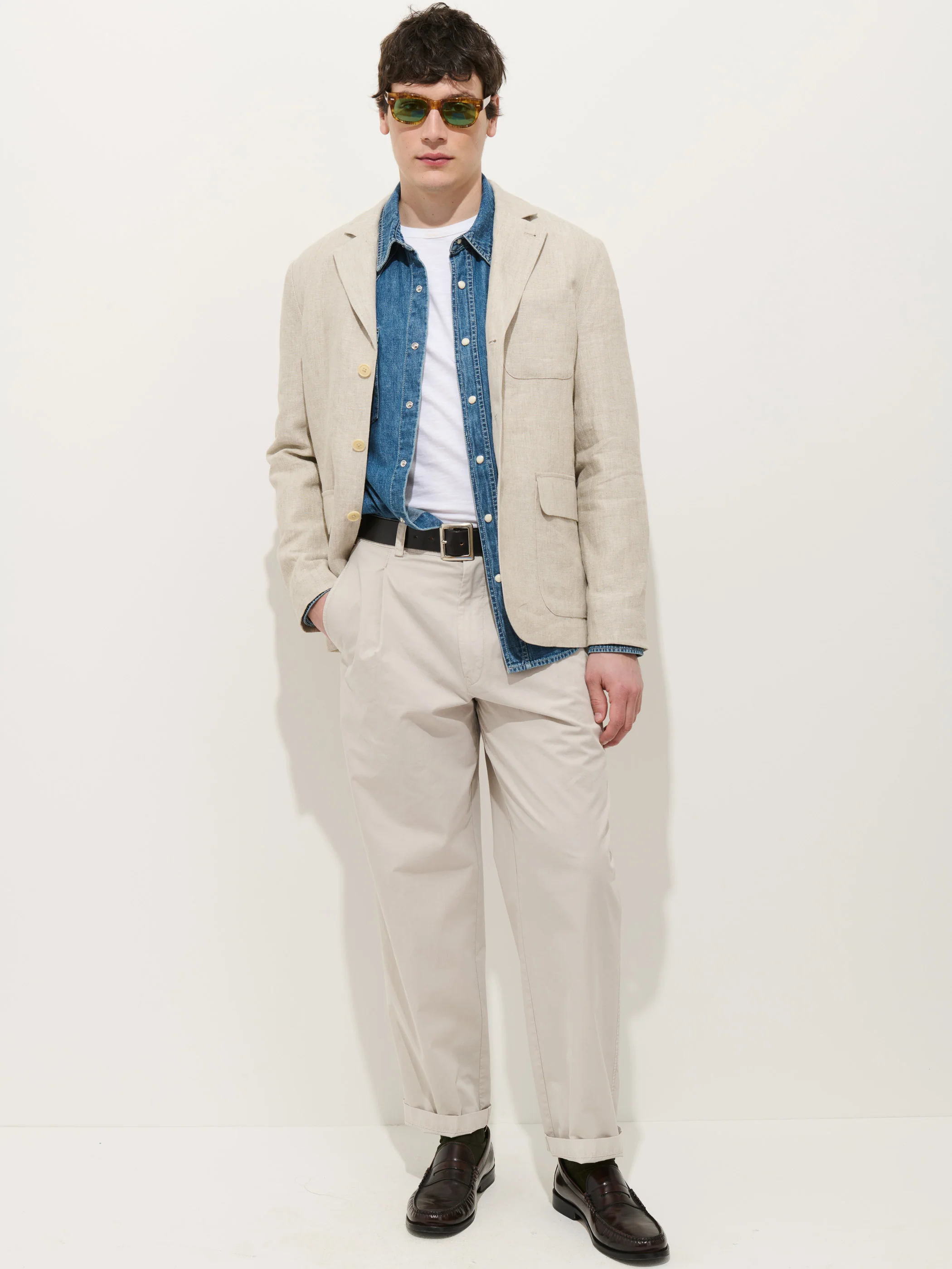 Mercer Linen Jacket In Flax - Image 13