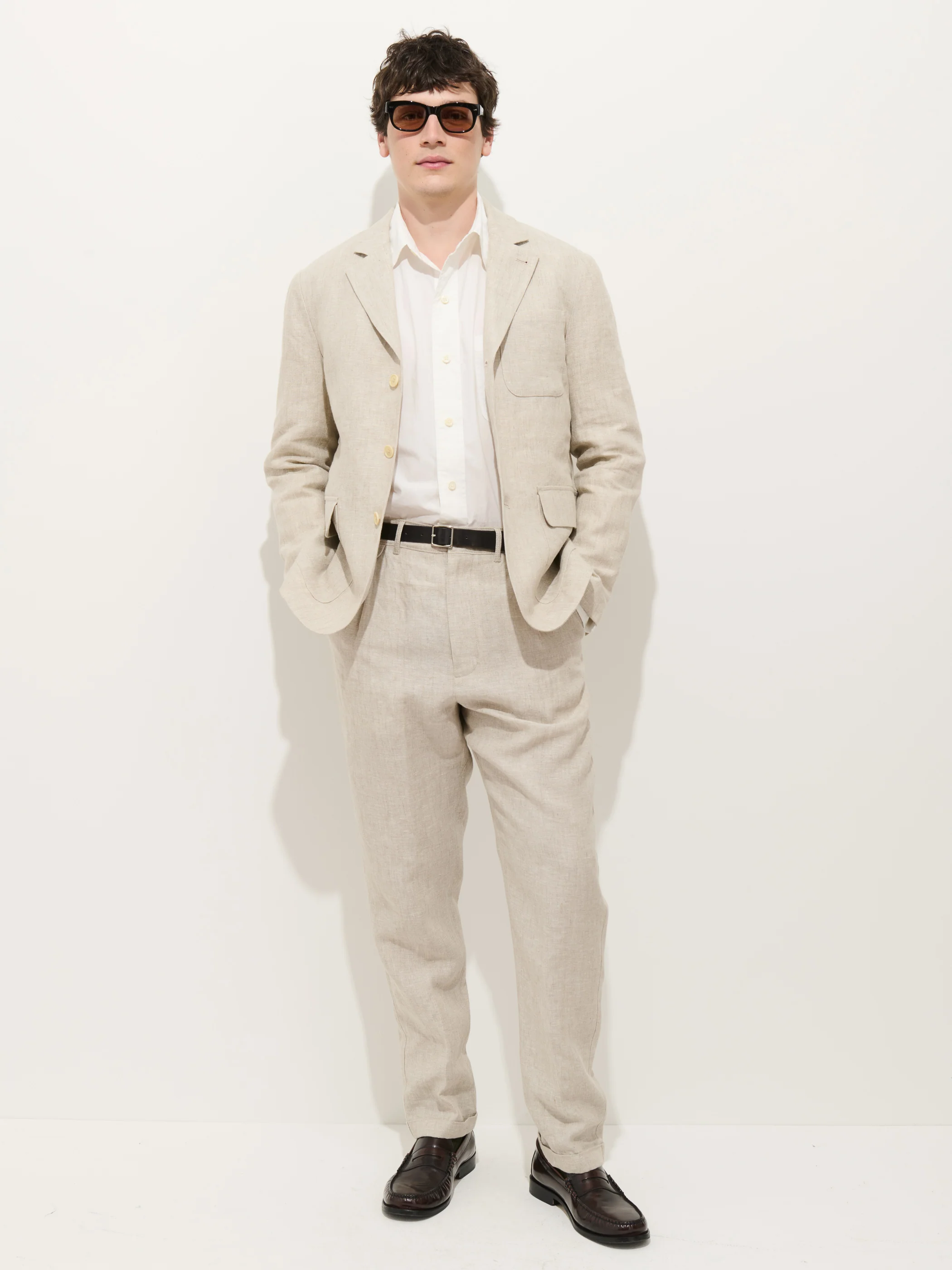 Mercer Linen Jacket In Flax - Image 3