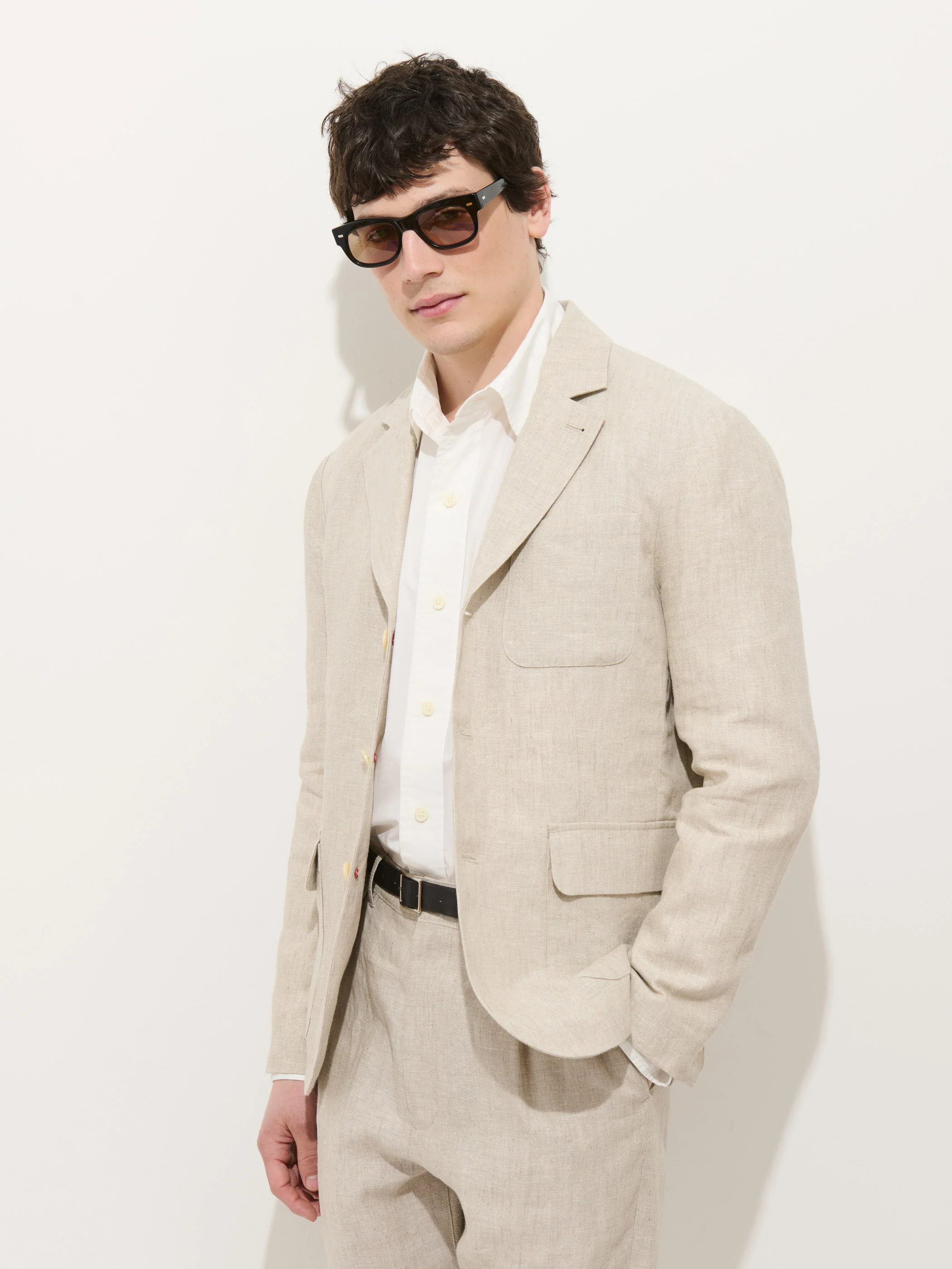 Mercer Linen Jacket In Flax - Image 4