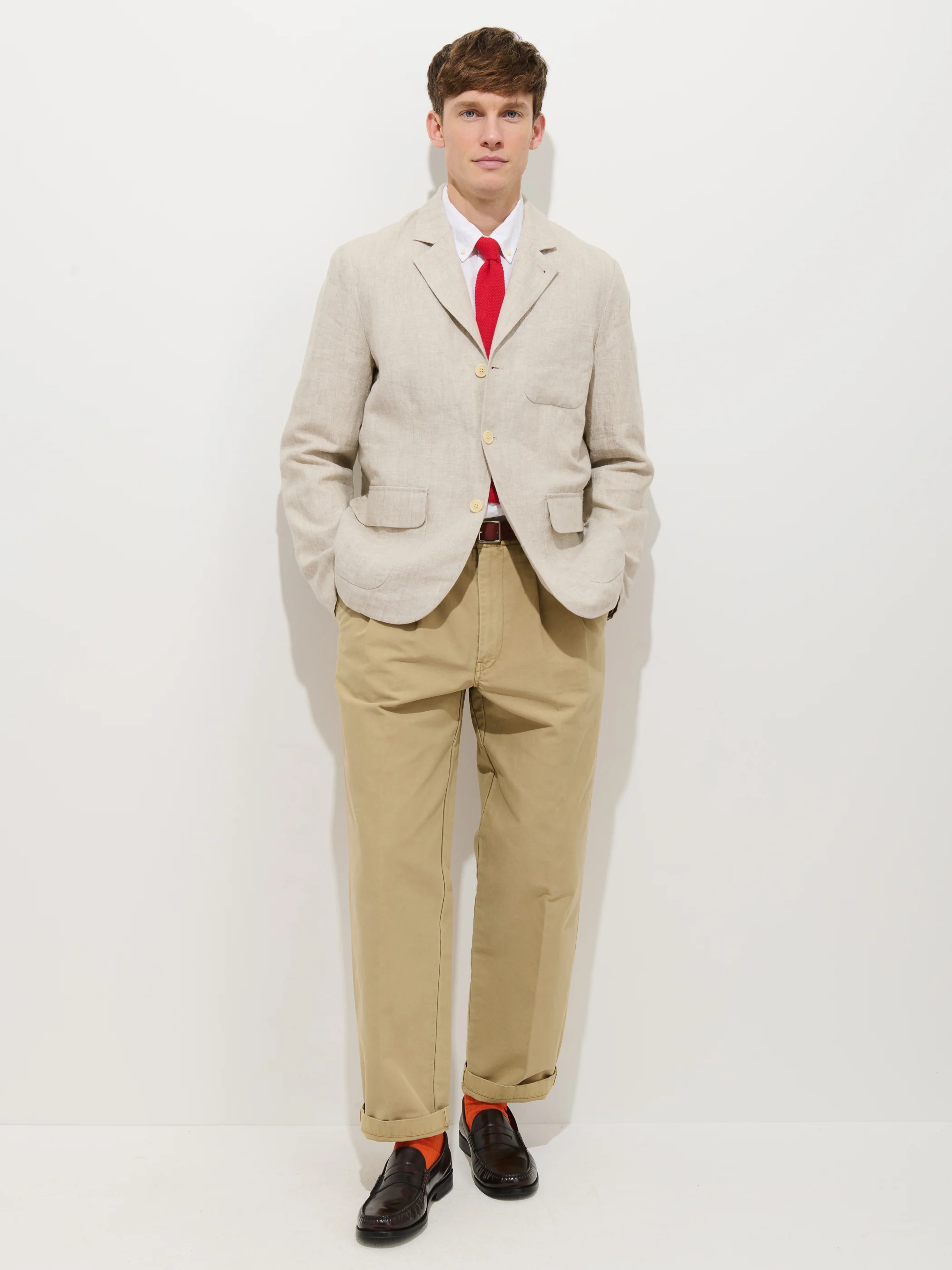 Mercer Linen Jacket In Flax - Image 7