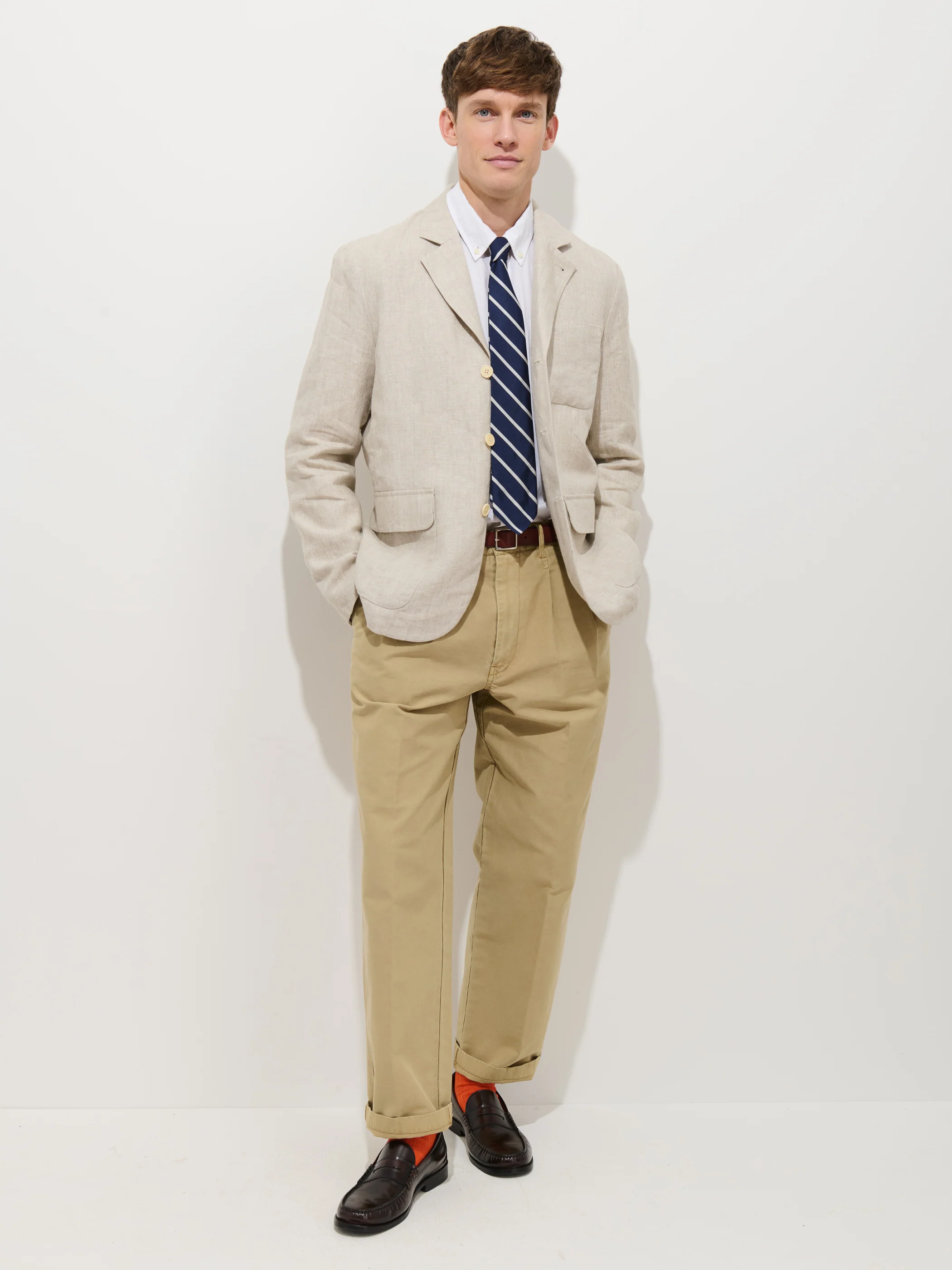 Mercer Linen Jacket In Flax - Image 8