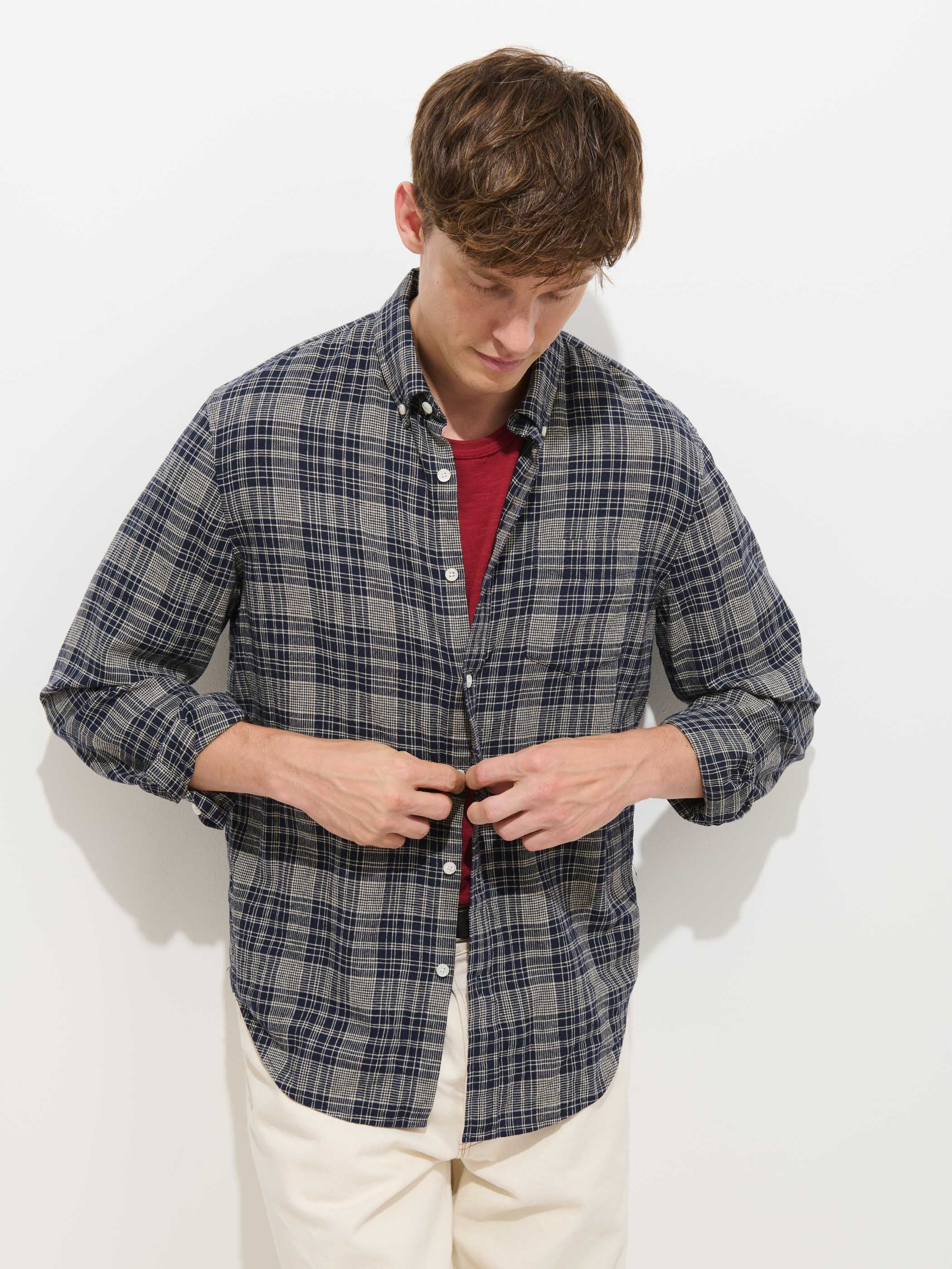 Mill Check Shirt In Linen Cotton - Image 4