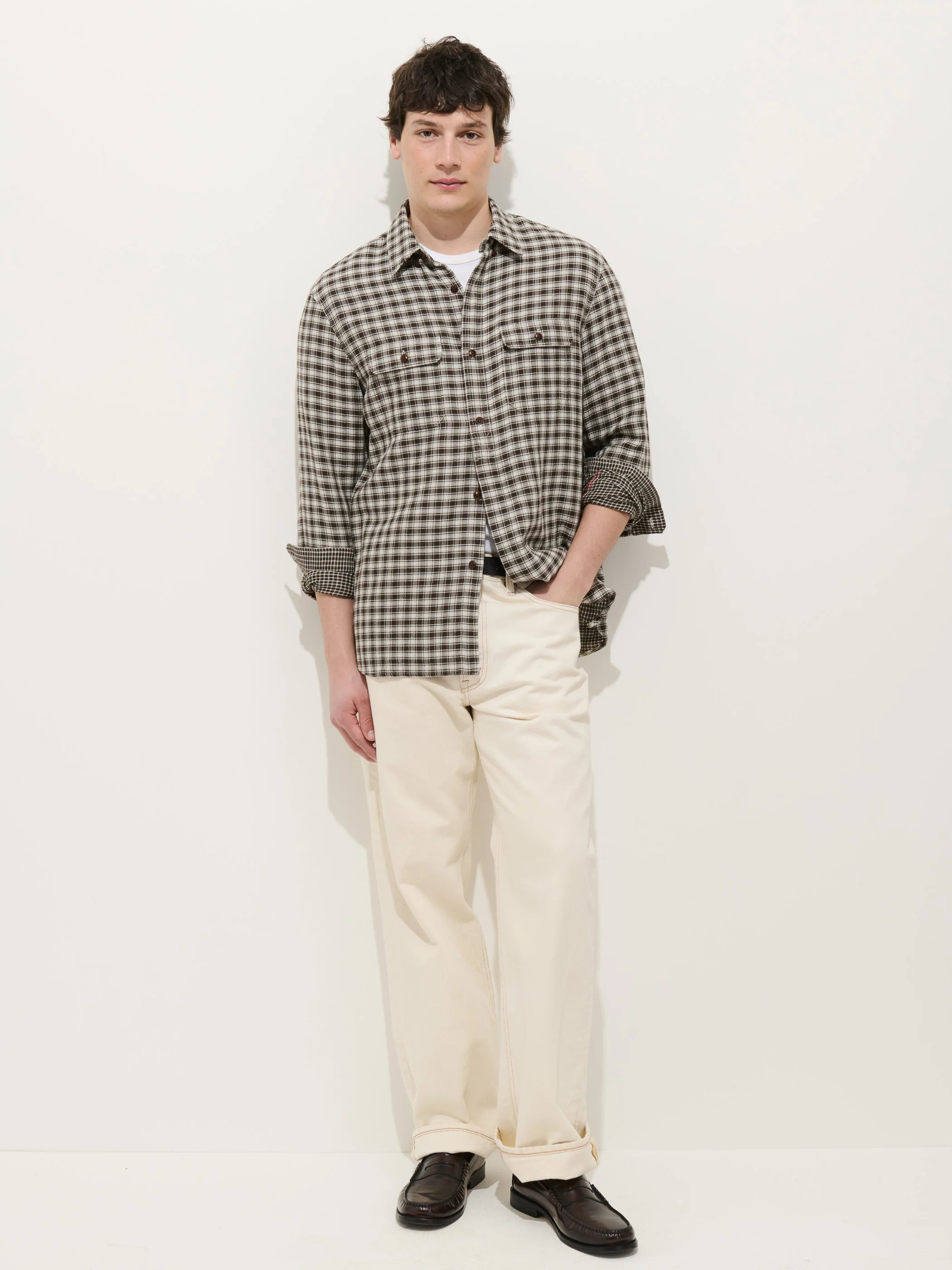 Mill Double Gauze Shirt In Cotton Plaid - Image 3