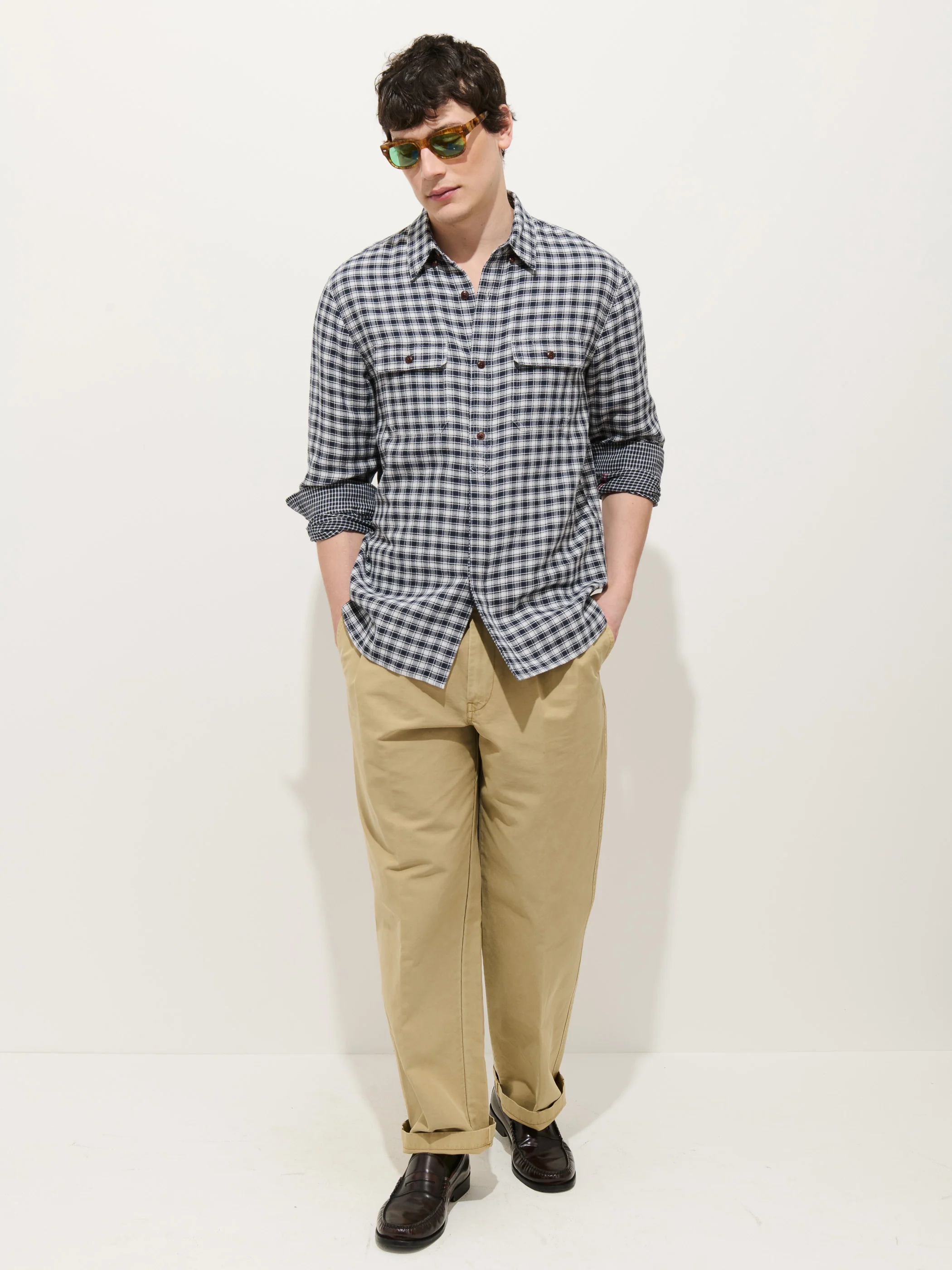 Mill Double Gauze Shirt In Cotton Plaid - Image 3