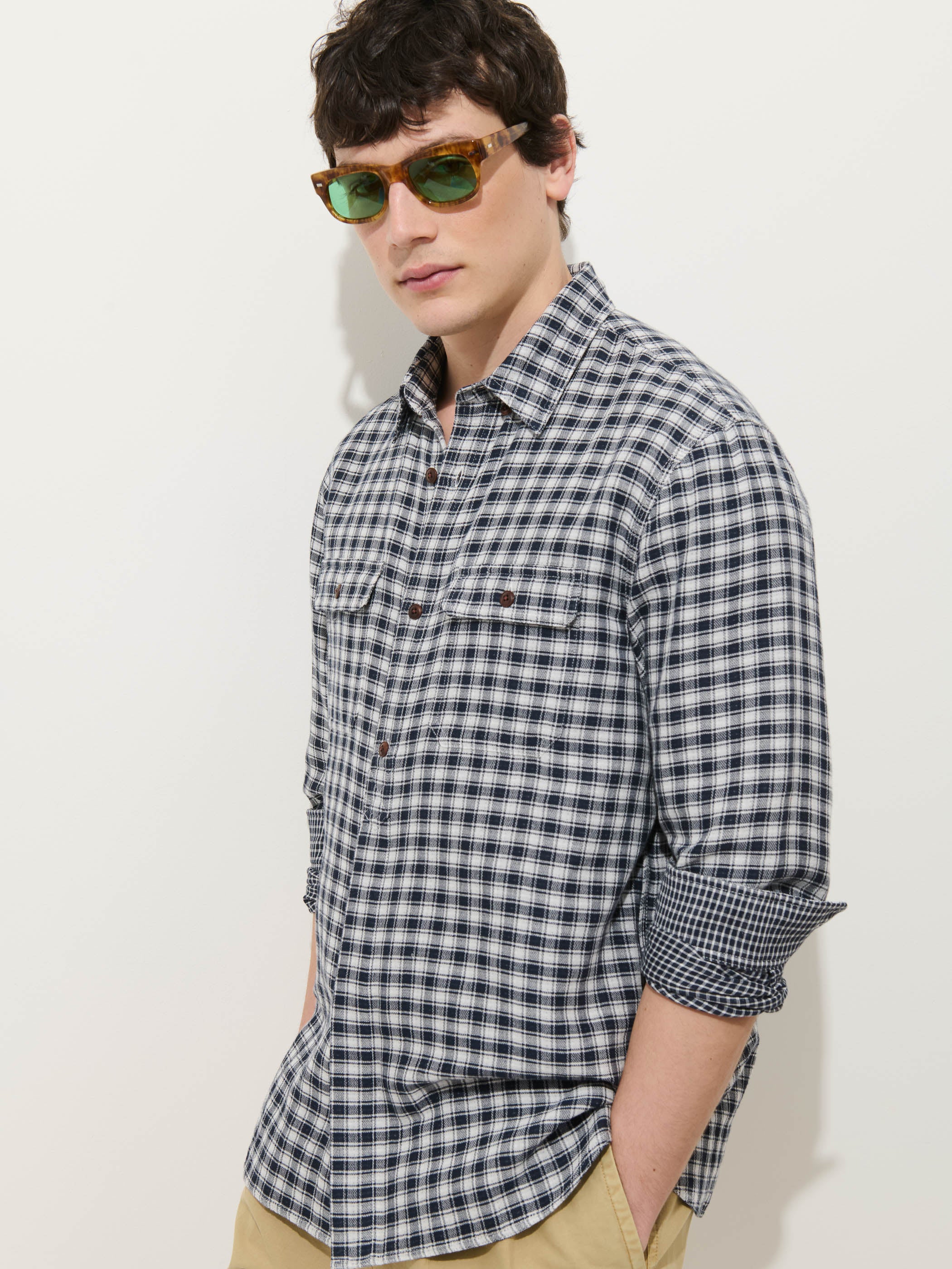 Mill Double Gauze Shirt In Cotton Plaid - Image 4