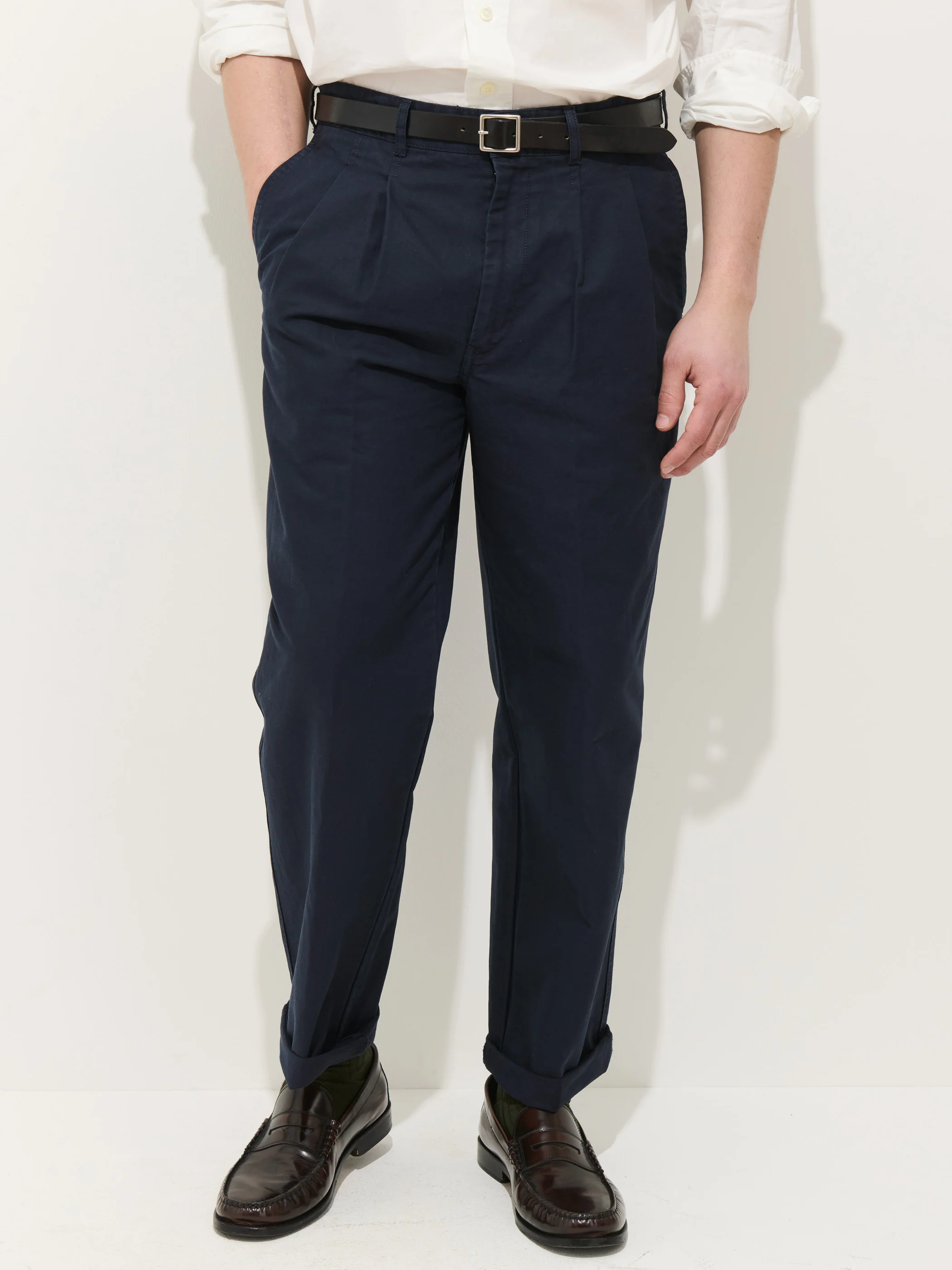Double Pleated Pant In Vintage Twill - Image 3