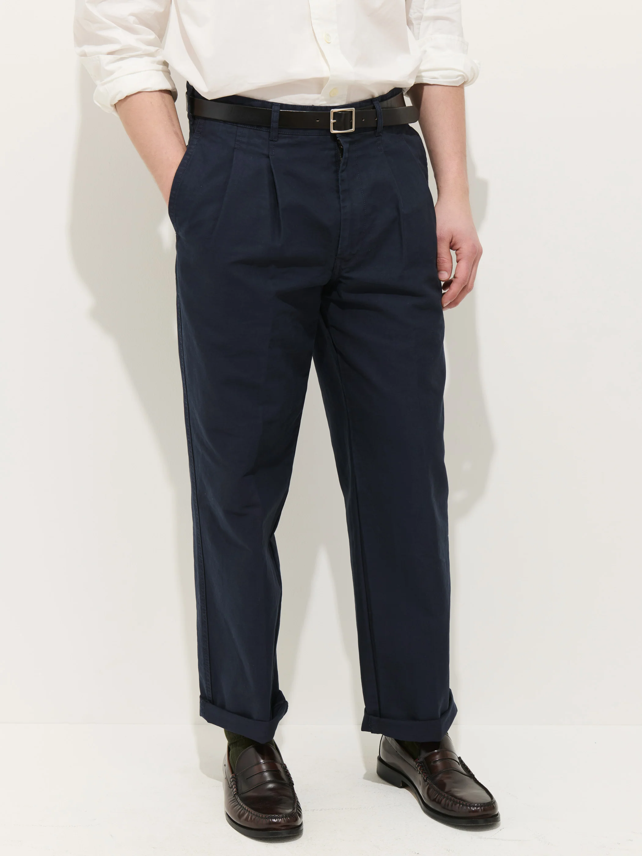 Double Pleated Pant In Vintage Twill - Image 4